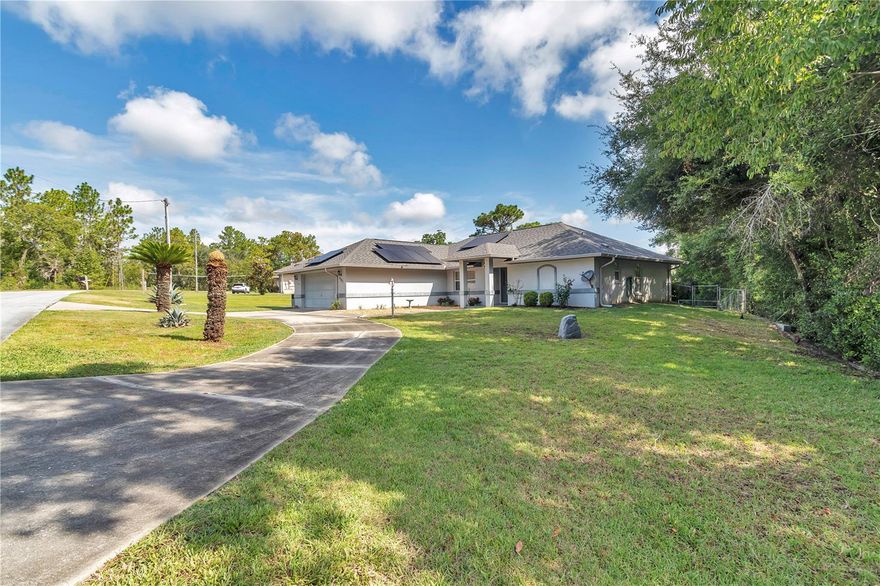 This beautiful home offers a spacious and comfortable living experience with 3 bedrooms and 2 bathrooms. The open floor plan is perfect for family gatherings, and the kitchen provides ample counter space for meal preparation. This well maintained home features open living concept with vaulted ceilings. The open living area opens up to a spacious screened-in back porch; the perfect spot to look onto the inviting backyard that offers the wonderful potential for relaxation and outdoor entertainment. Enjoy the convenience of a 2-car garage, offering plenty of storage and protection for your vehicles. Property includes paved driveway, fenced yard, home generator and Solar Panels included. All this and all Furniture is Incuded. Located in the peaceful town of Williston, this home is close to schools, shopping, and local attractions, yet tucked away in a tranquil neighborhood. Whether you are a first- time homebuyer or looking for country style living, this home offers a perfect blend of comfort and convenience. Don't miss your chance to make this lovely house your new home!