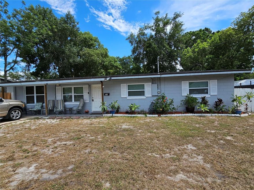 3 bedroom 2 bathroom starter home. Has a bonus room of 500 sq ft Has terrazzo floors throughout. Large fenced backyard. Newer kitchen,  roof and windows.