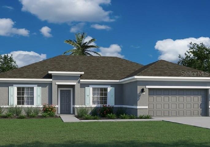 READY NOW!! HOME IS COMPLETE and AVAILABLE! The Siesta offers impressive exteriors offer concrete block with decorative textured finish, hurricane rated engineered wood trusses, dimensional shingles and outdoor patio. Beautiful 9’4” plate height ceilings with knockdown texture, coffered ceilings in owners suite and dining room, 5 ¼ baseboards throughout with deluxe kitchens with Thermofoil cabinets with MDF doors, granite countertops. ceramic tile flooring throughout. Twice the warranty offering TWO full years of non-transferable coverage and a 10 year Limited Structural Warranty. Energy smart features throughout this stunning quality-built home