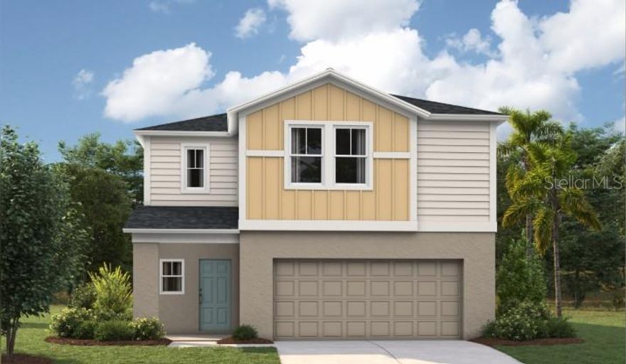 Under Construction. Indigo 
BELOW MARKET INTEREST RATES with use of Seller's Preferred Lender.
Check out the Indigo, a spacious two-story, 5-bedroom, 3-bathroom, 2-car garage home perfect for growing families or hosting guests. Enter the impressive foyer with soaring ceilings that creates an immediate sense of openness. From the foyer, the home effortlessly flows into the main living areas and kitchen. With quartz countertops throughout, stainless-steel appliances and a smart thermostat for energy efficient climate control, the Indigo brings all the things that matter together. The downstairs guest suite and bathroom are tucked away for added seclusion, while the open concept living space is perfect for entertaining. Upstairs, you'll find a generously sized recreation space, ideal for family time or unwinding. The owner's suite is a true sanctuary, featuring a walk-in shower, double vanities, and a spacious walk-in closet. A laundry room with a new washer and dryer is just off the owner’s suite, conveniently located near the 3 additional bedrooms and full bathroom. The Indigo is as functional as it is stylish, providing the perfect balance of comfort and modern living. 
Located in Crosswinds in Haines City, this home offers access to community amenities including a pool, clubhouse, fitness center, playground, dog park, and walking trails, as well as convenient access to US-27 and I-4 and nearby destinations like Posner Park and Lake Eva Community Park. 
Images shown are for illustrative purposes only and may differ from actual home. Completion date subject to change.
Contact or make an appointment for more details on interest rates.