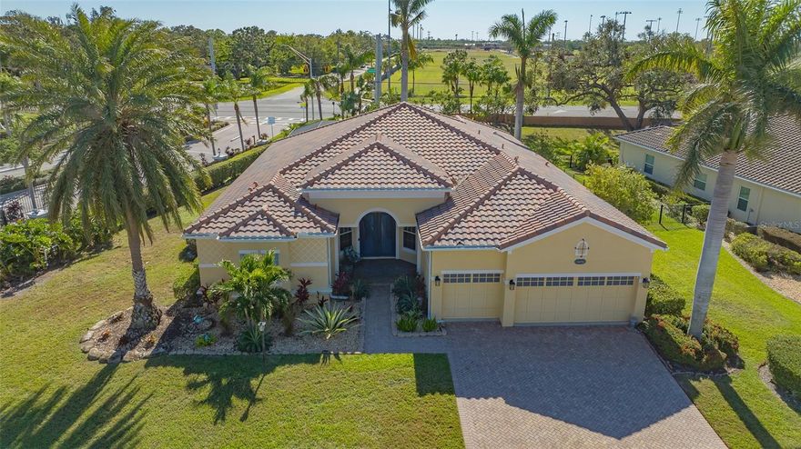 Meticulously maintained home in Red Hawk Reserve, a gated neighborhood in a desirable and convenient location in Sarasota.This home offers you convenience and ease of access to all things work and play that our area has to offer. Close to I-75 for your commuting needs from Venice to Tampa while being just a few miles away from the South end of prized Siesta Key Beach. The property has been lovingly cared for and offers an inviting floor plan with a neutral pallet throughout. Charming tray ceilings, crown molding, wainscotting and photo niche all add a personal touch and set this home apart. The gourmet kitchen features sleek white cabinetry, gleaming stone countertops, and stainless steel appliances, anchored by a social island perfect for hosting any gatherings, etc. Retreat to the owner's sanctuary, a haven of tranquility boasting a private entrance and a sprawling walk-in closet. Thoughtful touches like a wet bar, custom laundry cabinetry, and designer fixtures elevate everyday living. With a newer AC, advanced water filtration, hurricane protection, and some soundproofed windows, peace of mind is assured. Please note, the sellers have special property exemptions that a buyer will be able to take advantage of based on closing date. This can be a significant cost savings for the first year of ownership.