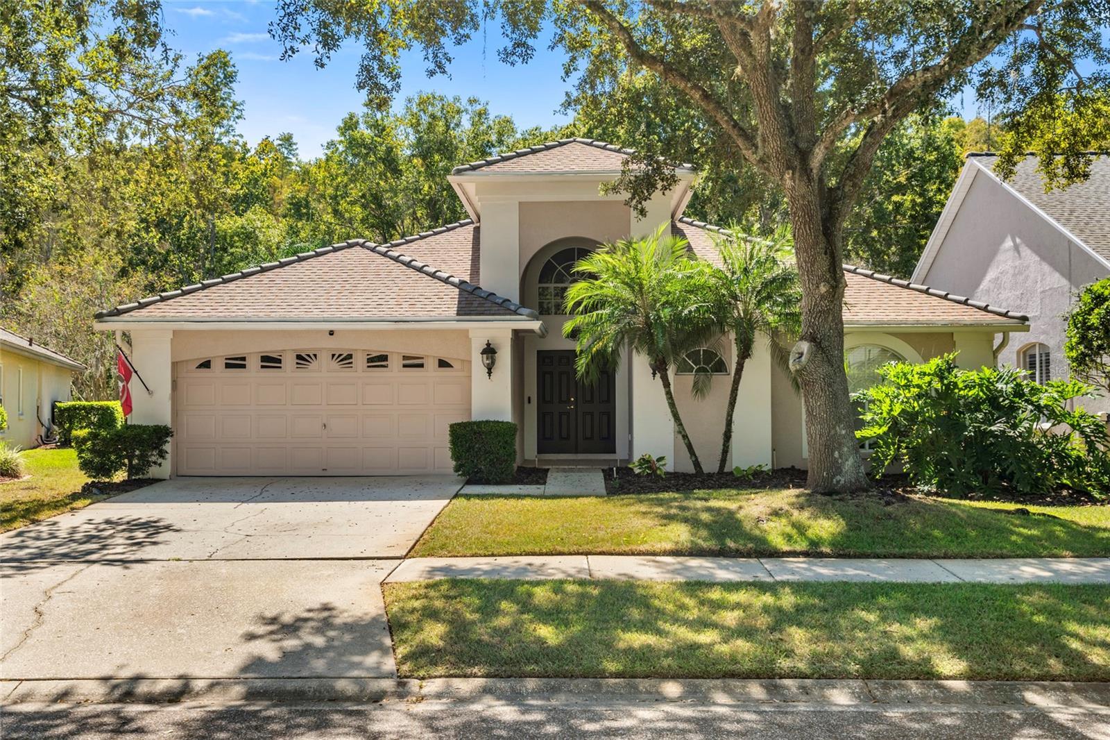 Cheval, widely recognized in the Tampa Bay area for its beauty, privacy, exceptional schools and proximity to major road systems, has three around-the-clock staffed security stations. Avenue Du Soleil, bordered by lovely conservation views and a cul-de-sac is often frequented by deer and other wildlife. Numerous stand out features of this lovely home include exceptionally large rooms, immense closets and cathedral ceilings. As you walk in, you are greeted by views of the pool and wooded conservation. The kitchen houses black stainless-steel appliances, including a magnificent new four-door LG refrigerator. The pool is large and boasts a water fall in addition to a spill over feature. The spacious covered patio can accommodate large furniture such as a full-sized table or outdoor cooking area if so desired. Significant enhancements have been made including a new roof in 2017, premier vinyl flooring, a pool railing and heater, gutter guards, new indoor lighting, and the addition of a custom-made bank of kitchen cabinets. A more complete list is available. There are options to purchase memberships in two golf courses as well as the Cheval Athletic Club with its pool, fitness center and tennis courts. The Tavern restaurant is open to all owners and guests. All room sizes are estimates and should be validated by the buyer.