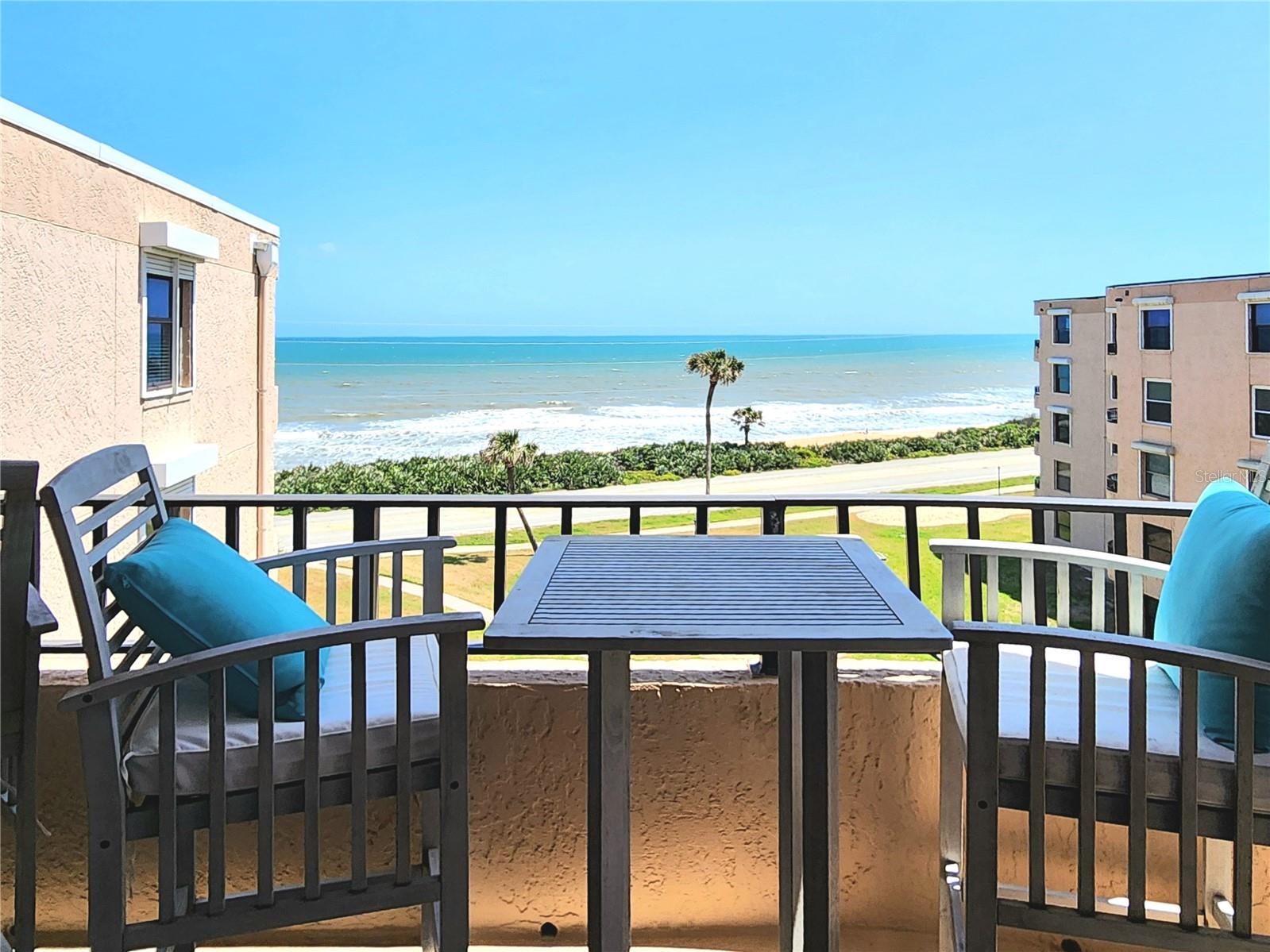 Experience Coastal Luxury in One of Ormond-by-the-Sea’s Most Unique Condominiums! Designed with privacy in mind, this distinctive floor plan features no shared walls, creating a quiet retreat that lives like a single-family home. The condo has been meticulously maintained and upgraded with New A/C unit, New hurricane shutters, New bedroom carpeting, Gorgeous real hardwood in main living areas, Remodeled kitchen, primary bath, and guest bath with stylish finishes. The building recently completed a new roof and parking lot. Private beach access just steps away. Underground parking space included. This beautifully updated penthouse 2-bedroom, 2-bath beachfront condo is one of just five units in the building with increased square footage—offering 1,350 sq ft of bright, open living space. Even more rare, it’s one of only four units with dual balconies providing breathtaking views of both the Atlantic Ocean and the Intracoastal Waterway. Offered fully furnished with brand-new, modern furniture. Don’t miss your chance to live in one of the most desirable units in this exceptional Ormond-by-the-Sea community!