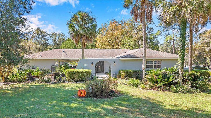 Rainbow Springs Pool Home Sits On A Corner Lot That Is 1.01 Acres W/Rainbow River Residential Only Park Access.
 The 1875sqft of Living Area Plus 2 Car Garage, Covered Patio, Host 3 Bedrooms 2 Baths, Interior Laundry Room Off Garage. 
     Split Bedroom Plan: 2 Guest Bedrooms Are Nicely Sized & The Primary Bedroom Is Situated For a King Size Bed & Furniture Which Will Fit Nicely W/Space Left Over. The French Doors Leading Out to Covered Patio Off The Pool of The Bedroom Makes For A Relaxing Morning or Evening. Ensuite Bathroom, Walk In Closet W/Built in Shelving Finish off The Primary Suite.     
     Open Floor Plan: The Kitchen Is Modern W/White Cabinets & Hard Surface Countertops. The Island is Also a Breakfast Bar. The Dining Area Is Located In Front of The French Doors Leading to The Covered Patio Area. The Living Room w/Fireplace Has Doors Leading to Another Peaceful Outdoor Sitting Area.   
      The Inground Open Air Pool W/Cement Decking Has A New Wood Slat Privacy Fencing. Your Splash Free Zone Is The Covered Patio Which Is Off The Dining Area & Primary Bedroom.    
      The Home Owner Currently Has a Good Internet Provider, Used For Working From Home Or Just Needing Internet For Streaming. Rental Amount Includes Pool Service.  This Home Is 10 Minutes From Historical Downtown Dunnellon & Shopping. 20 Minutes To World Equestrian Center. Thirty Minute Drive To Ocala/I-75.  Gulf Of Mexico Is 20 Minutes Away. Walking/Equestrian/Biking Trails Plus Golfing, Kayaking Etc. Are Minutes Away.   Interior/Exterior of Home Has Been Re-Painted. The Metal Shed Is Not Available For Tenant Use. Pets May Be Considered By The Landlord. The Current Refrigerator Does NOT Convey W/Lease, Landlord Is Purchasing A New Refrigerator.