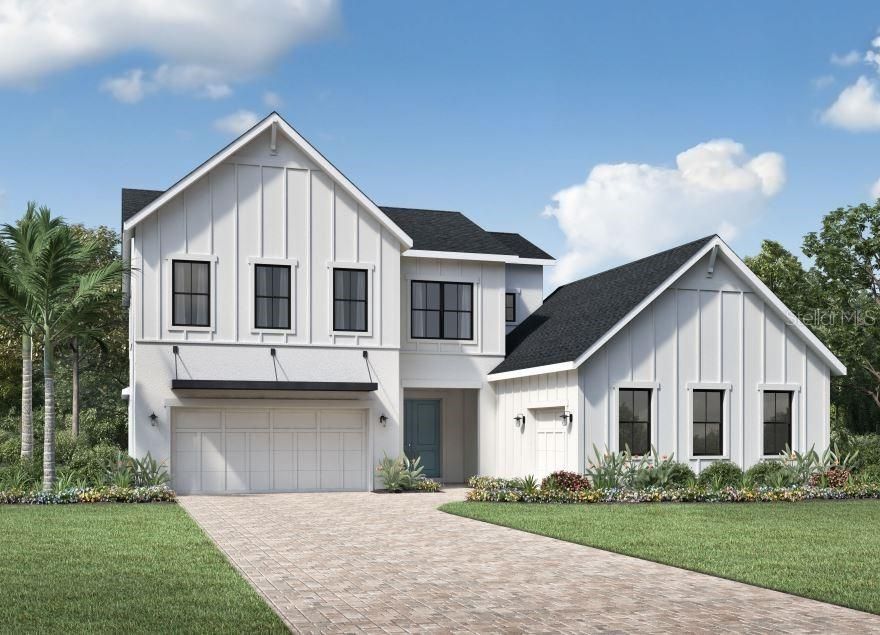 Deluxe elegance. The Marsanne's welcoming covered entry with double doors opens onto the inviting foyer, and views to the spacious great room, casual dining area, and desirable covered lanai beyond. The well-designed gourmet kitchen is equipped with a large center island with breakfast bar, plenty of counter and cabinet space, and ample walk-in pantry. The delightful primary bedroom suite is enhanced by dual walk-in closets and deluxe primary bath with dual-sink vanity, large soaking tub, luxe shower, and private water closet. Central to a generous loft, secondary bedrooms feature sizable closets, one with private bath, the other with shared hall bath. Additional highlights include a desirable first floor bedroom suite with walk-in closet and private bath, versatile flex room off the foyer, convenient powder room, centrally located laundry, and additional storage.