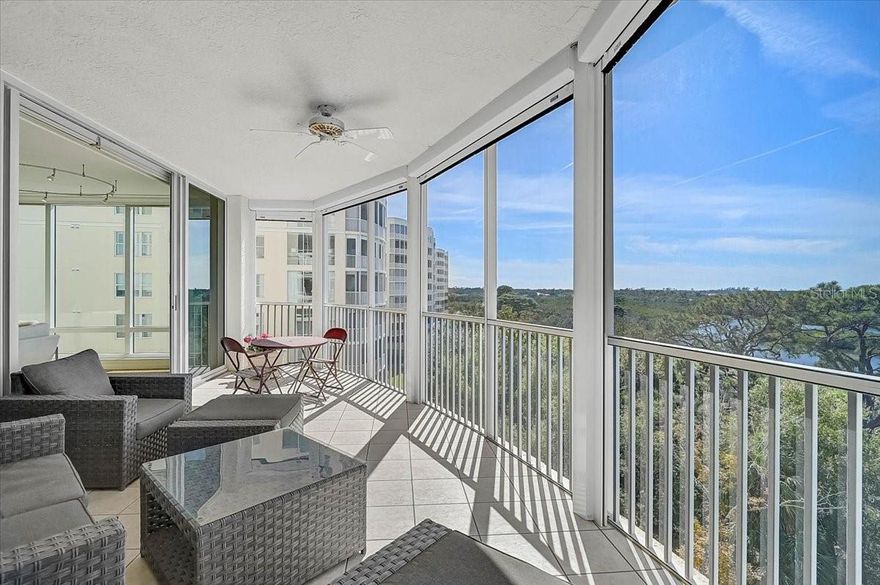 **FANTASTIC GULF AND BAY VIEWS FROM THIS UPDATED 6TH-FLOOR CORNER RESIDENCE** This spacious, light-filled corner unit offers nearly 2,600 sq. ft. of living space and features 3 bedrooms plus a study/den, 3 full baths, two elevator banks, two assigned second-level parking spaces, and climate-controlled storage. Located behind the secure gates of The Oaks Preserve Country Club, this residence combines privacy with resort-style living. The stunning interior showcases an open floor plan with hardwood and tile flooring throughout, crown molding, two wine reserve refrigerators, and a smart Nest thermostat. The updated kitchen is appointed with granite countertops and stainless-steel appliances, including Bosch and GE Monogram. The owner’s suite offers private balcony access, a walk-in closet, and an updated bath featuring dual vanities, a custom-tiled shower, and a soaking tub. Step onto the spacious balcony—complete with hurricane shutters—and unwind while taking in gorgeous sunset views over the Gulf and Bay. Meridian residents enjoy private amenities including a heated pool and spa, fitness center, and outdoor grilling area, along with full access to The Oaks Club’s exceptional amenities. THE OAKS is a distinguished, 24hr Guarded, Country Club Community which boasts many accolades including: Platinum Club of America, Emerald Club of the World, Elite Distinguished Club of the World and One of America’s Healthiest Clubs - where amenities include Three Restaurants, Ballroom, Two 18-hole championship GOLF courses, award-winning RACQUETS program with 12 Har-Tru Hydro-Grid TENNIS courts, 4 PICKLEBALL Courts, wonderful CROQUET facility, state-of-the-art FITNESS center and junior Olympic, heated community SWIMMING POOL, Bocce, Basketball Court, Playground and more! The Oaks is just minutes from nationally ranked Pine View School, the Legacy Bike Trail, area Beaches and all that Gulf Coast living has to offer. Membership is required and there is NO WAITLIST for GOLF or SOCIAL Membership. **Please Enjoy Viewing the 3D VIRTUAL TOUR**