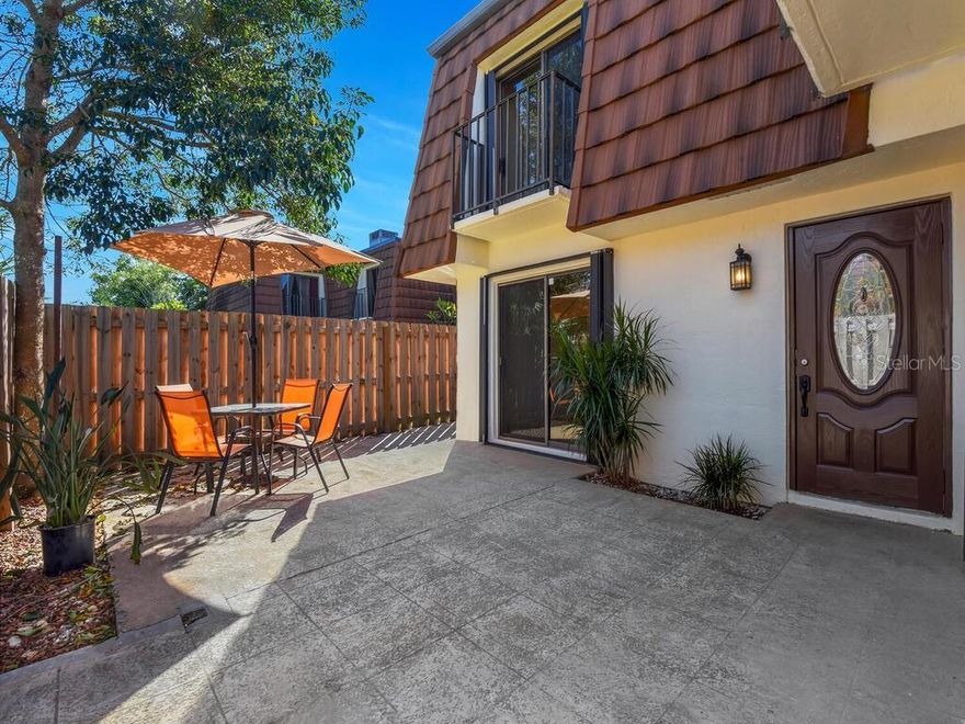 Discover the perfect blend of comfort, style, and convenience in this rarely available 3-bedroom, 2.5-bath townhome nestled within the desirable Hamlet community. Step inside to find a freshly painted interior with a bright, open layout featuring tile flooring on the first level and newer carpet upstairs. The beautifully updated kitchen boasts sleek stainless steel appliances, modern cabinetry, and ample counter space. Upstairs, spacious bedrooms offer private balconies that invite natural light and gentle breezes. Enjoy outdoor living in your own private courtyard, perfect for relaxing or dining al fresco. This home sits in a prime location within the community, just steps from the sparkling pool and conveniently close to the mailboxes. With expansive green space between buildings, the setting feels peaceful and open. Low HOA fees of only $250 per month make ownership easy and affordable. Located in the heart of Fort Myers, you’ll love being within walking distance of top-rated local restaurants and only minutes from shopping, parks, and all the vibrant amenities this sought-after area has to offer.