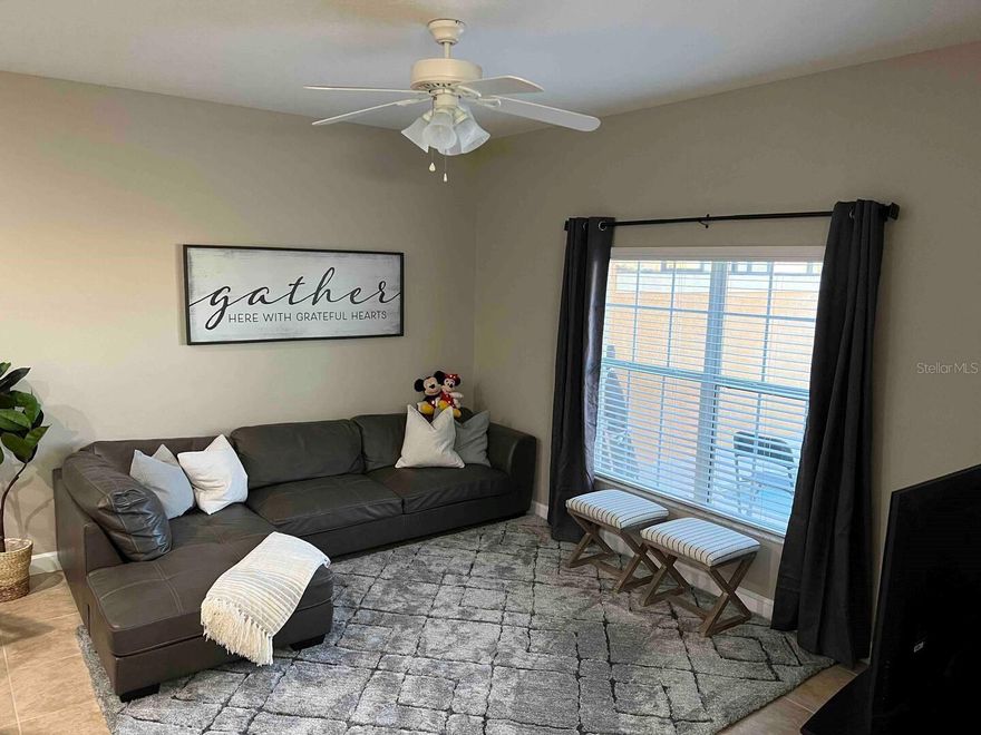 Beautiful 4-bedroom, 3-bath townhouse featuring a private pool and an open-concept floor plan. The kitchen and bathrooms, elegant granite countertops, creating a modern and inviting space. Conveniently located walking distance to the clubhouse, this home is ideal for family. The resort-style community amenities include a clubhouse with pool and spa, game room, fitness center, movie theater, tennis and basketball courts, and a playground.