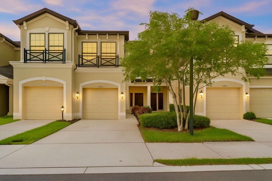 Like new! Experience luxury living at its finest in this 2017-built, waterfront Westchase townhome featuring three bedrooms, 2.5 baths, 1,700 square feet and a one-car garage. From the moment you go inside, you’ll be captivated by the light wood-look ceramic tile flooring, open living area, and stunning water views that set the tone for elegance and relaxation. The chef-inspired kitchen is a showpiece, boasting Timberlake wood panel cabinetry with decorative molding and end caps, quartz countertops, a Kohler under-mount smart divide sink, Moen Align pullout faucet, and upgraded GE appliances (refrigerator, dishwasher, washer and dryer). The oversized quartz island and designer backsplash make this space good for cooking and entertaining alike. Upstairs, the primary suite offers a tranquil retreat with a spa-like bath, upgraded tile in an offset pattern, recessed shampoo niche and premium Moen shower fixtures with handheld shower. Additional highlights include wood stairs and railings, ceramic plank flooring, recessed lighting throughout, white faux wood blinds, Elfa storage system by The Container Store and 52-inch ceiling fans in all bedrooms. Go outside to your new screened-in lanai overlooking a serene pond, where you can relax and enjoy the abundant wildlife and peaceful water views. The home also features a 14 SEER high-efficiency HVAC system, Taexx pest defense system, Sentricon termite protection, hurricane shutters, and soft water loop for added comfort and peace of mind. Enjoy low maintenance living with an HOA that covers exterior maintenance, roof, lawn care, security gate, water, sewer, trash and community pool. Conveniently near Tampa and St. Pete/Clearwater airports, top-rated schools, shopping at Citrus Park Mall and Costco, dining, and scenic biking/recreational trails—just 30 minutes to Honeymoon Island State Park and 40 minutes to Clearwater Beach. This gorgeous Westchase townhome combines luxury, efficiency and location in one incredible package. Don’t miss your chance to live the Florida dream lifestyle—schedule your private showing today.