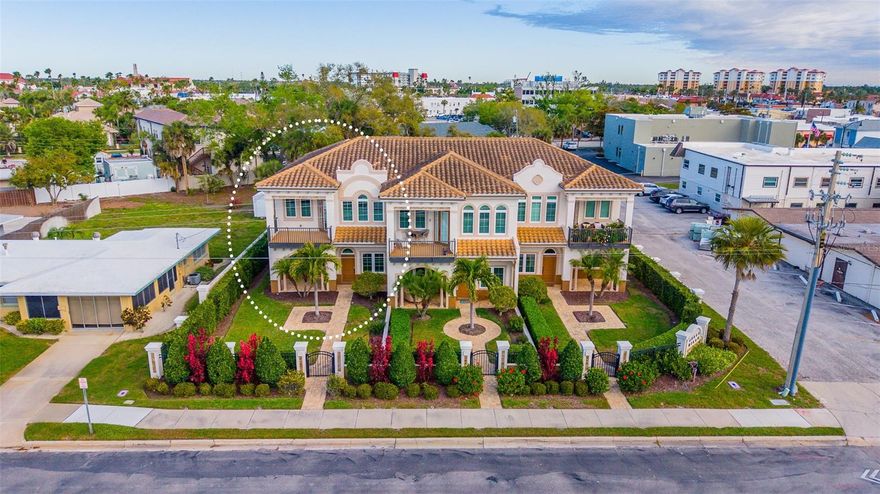 Welcome to an exceptional “rowhouse-style” luxury condominium offering the very best of Venice Island living—where timeless design, modern comfort, and an unbeatable walkable location come together in perfect harmony.

Ideally positioned just two blocks from vibrant Venice Avenue, this residence places you in the heart of it all. The Public Library and Community Center are directly across the street, the Art Center is just a block away, and the Venice Performing Arts Center is an easy stroll. Even Venice Beach is a short walking distance—allowing you to fully embrace the charm, culture, and coastal beauty that define this remarkable island lifestyle.

Built in 2017, this impeccably maintained 2-bedroom, 2.5-bath townhome showcases a refined blend of soft contemporary style and classic Venice architecture. A gated front entry welcomes you into a private and peaceful retreat, where every detail has been thoughtfully curated.

Inside, you’ll find a versatile ground-floor bonus room—ideal for a home office, media space, or guest retreat—alongside a guest bedroom and full bath. Upstairs, the main living level impresses with 11-foot ceilings, elegant crown molding, and a seamless open-concept design that connects the living, dining, and chef’s kitchen. Custom wood cabinetry, quartz countertops, and quality finishes create a space that is equally suited for everyday living and entertaining.

The spacious primary suite offers a serene escape, complete with an ensuite bath designed for comfort and privacy. Multiple private patios on each level invite you to enjoy morning coffee, evening breezes, and the relaxed rhythm of island life.

Additional highlights include impact windows and doors, solid concrete block construction, and a gated rear entry leading to an oversized two-car garage with epoxy flooring.

Rarely available and ideally located, this residence is more than a home—it’s a lifestyle defined by walkability, culture, and coastal elegance. Discover the ease of maintenance-free living just moments from one of Florida’s most charming and sought-after beach communities. Some of the photography has been "Virtually-Staged".