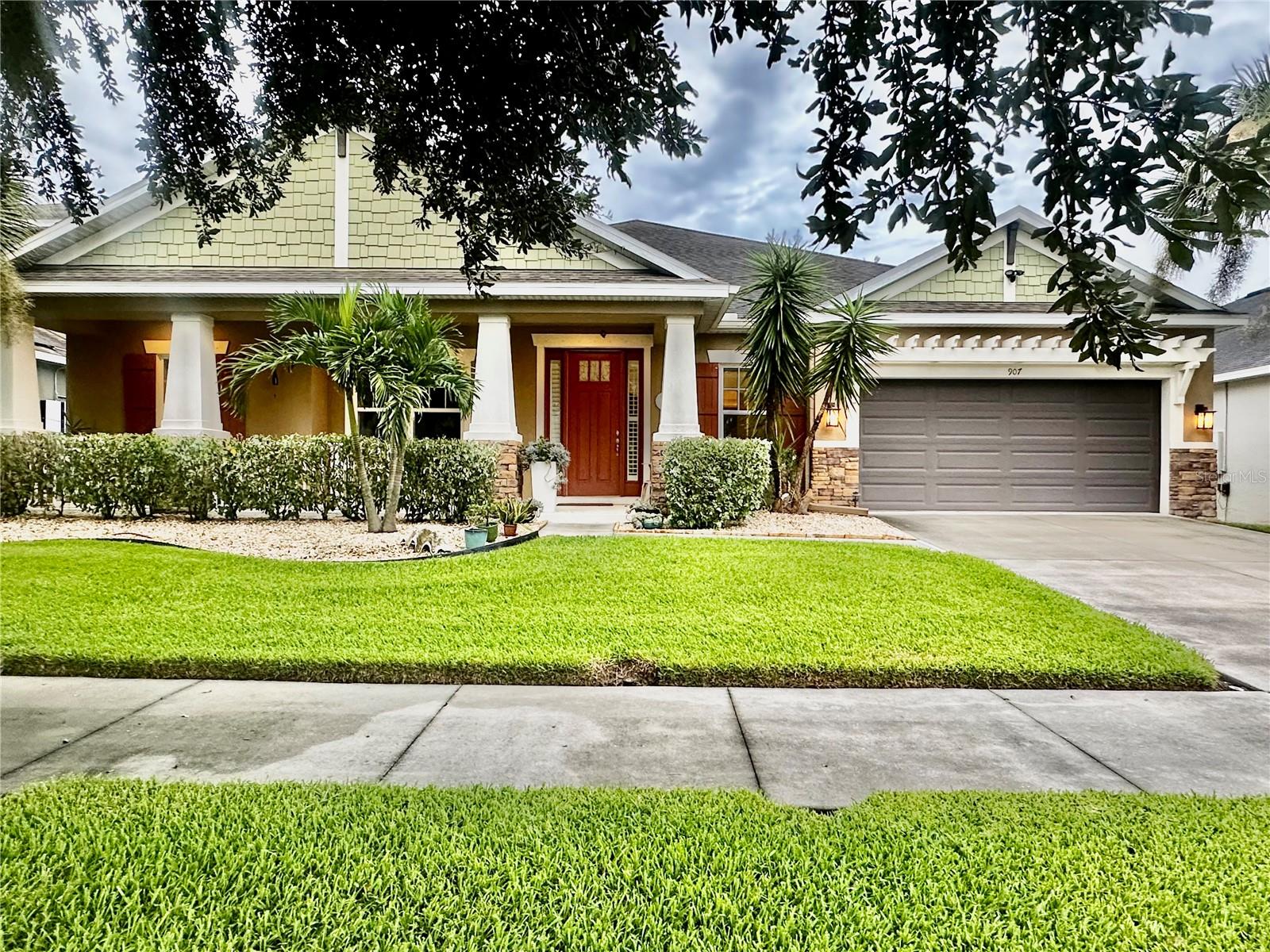 ELEGANT GORGEOUS SINGLE STORY HOME WITH 5 BEDROOMS, A DEN/OFFICE AND 3 1/2 BATHROOMS WITH 3 CAR TANDEM GARAGE. LOCATED IN THE HEART OF BRANDON. THIS HOME HAS IT ALL. EXCLUSIVE DESIGN (WINDOVER) BY TAYLOR MORRISON..HEATED SALT WATER POOL AND SPA WITH SCREEN ENCLOSURE AND AN INCREDIBLE CUSTOM LANDSCAPING DESIGN WITH MATURE PRODUCING AVOCADO TREE, LEMON TREE, AND MORINGA TREE.. IRRIGATION SYSTEM IS SUPPLIED BY RECLAIMED WATER...ALSO COMES WITH A VERY COZY EXTENDED FRONT PORCH..GOURMET KITCHEN WITH GAS APPLIANCES. THIS FLOOR PLAN WILL TAKE YOUR BREATH AWAY! THIS HOME IS IN A GATED COMMUNITY WITH ONLY 49 OVERSIZED HOMES! THIS EXCLUSIVE COMMUNITY FEATURES A LAKE, A DRY POND AND BEAUTIFULLY LANDSCAPED EXTERIOR THAT MAKES IT FEEL SO SERENE. .TONS OF UPGRADES! 10 Ft Ceilings, 8 Ft Doors, Pocket Sliders, Expensive Remote Operated Hunter Douglas Window Shutters, Shades and Coverings, Crown Moulding And Tray Ceilings Throughout, 5' Baseboards, 42' Kitchen Cabinets, Higher End Quartz Countertops, Upgraded Ceramic Tiles, Upgraded Carpet, Under Cabinets Lightings, Gourmet Kitchen, Built In High End GE Stainless Steele Appliances, California Closets in the Primary Bedroom and Secondary Bedroom, Epoxy Floor in the Garage, Utility Sink In The Laundry Room, Reverse Osmosis, Water Softener, Tankless Water Heater , Surround Sound Speaker, and More! This Beautiful Home is So Spaciously Open And All The Bedrooms Are so Private And Tucked Away For More Quiet Private Space. The Second Bedroom Can Be An In Law Suite Or Just Another Primary Bedroom.The 3 Car Tandem Garage Is Great to Keep Your Garage Organized.This ELEGANT HOME Is Only Minutes Away From The Mall(Brandon Town Center), Restaurants , Airport, Schools and Hospitals. Tons of Places For Entertainment and Beaches Are Easy To Get To. Easy Access Too To I-75, US-301, Highway 60, I-4 ,And Cross Town ExpressWay. NO CDD...MUST SEE IN PERSON TO REALLY APPRECIATE THE ELEGANCE AND THE UNIQUENESS OF THIS HOME AND THE EXCLUSIVE COMMUNITY..