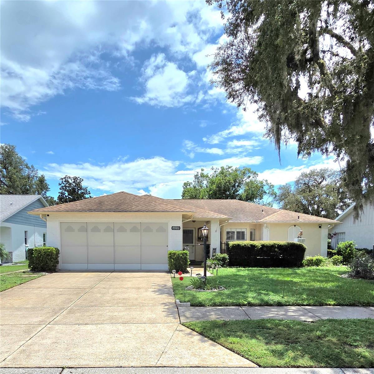 An active 55+ community that will keep your calendar full with all the functions and activities that are available. This home is located on a cul-de-sac with a pond in the back yard. If you fish any of the ponds in the community it is catch and release. Within a quarter mile to grocery shopping, and close by restaurants. Trinity is also close by offering many shops and restaurants. This home has been meticulously updated and well cared for. A must see to be appreciated. Make sure you put this one on your list. The refrigerator and freezer in the garage stay