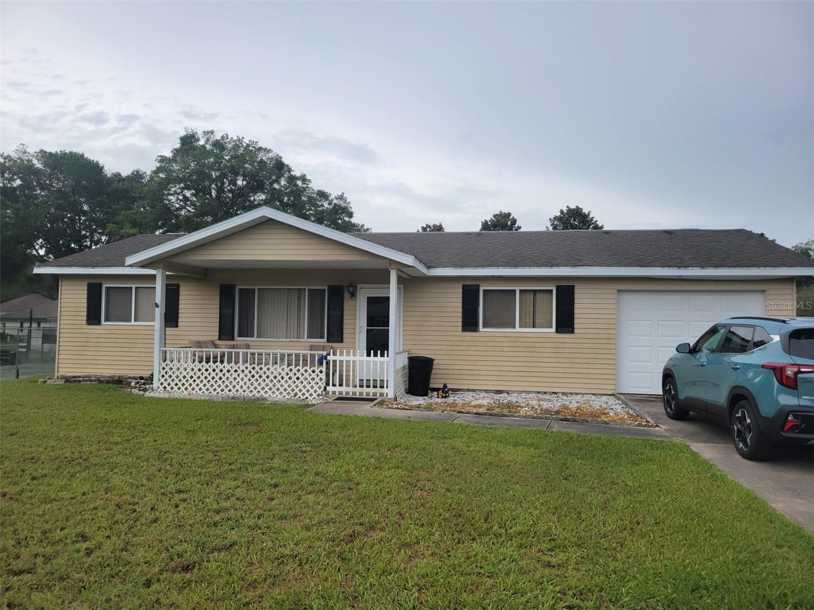 Two bedroom, two bath, one car garage home with a split bedroom plan plus den/office which is under heat and air. No carpets! All appliances included. Close to clubhouse and pool. Low HOA fees and a gated 55 plus community.