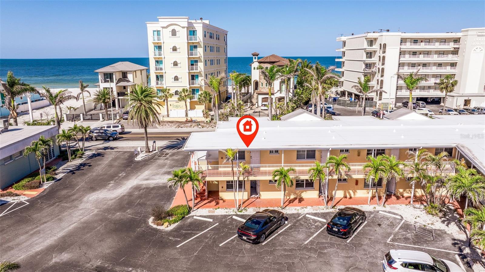** Best Price on the Beach ** Welcome to your dream coastal retreat with peek-a-boo views of the Gulf! This tastefully appointed 1-bedroom, 1-bathroom condo offers a rare opportunity for both relaxation and investment.
Step inside and discover a turnkey, fully furnished haven boasting an open layout enhanced by beach friendly tile floors and a clean, beachy design. The Florida room is thoughtfully set up as a secondary sleeping area, providing flexibility for additional guests or a cozy reading nook.
The kitchen is equipped with a range, refrigerator, and dishwasher, perfect for whipping up your favorite meals with ease. Air conditioning provides comfort year-round, ensuring a pleasant environment no matter the season.
This lowrise, walk-up unit offers the flexibility of either on-site management or the opportunity to self-manage, making daily living and potentially profitable daily rentals a breeze.
Enjoy the communal pool for a refreshing dip, multiple outdoor grilling stations for al fresco dining, or simply walk across the street to enjoy the pristine beach. This property is not just a home; it's a smart investment in a sought-after location.
Experience the perfect blend of coastal charm and modern convenience—your ideal beachside lifestyle awaits!