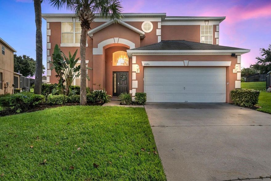 Move-in ready FULLY FURNISHED 7 bedroom, 4.5 bathroom pool home located in the gated community of Emerald Island Resort, just minutes from Disney and the heart of Orlando. As you arrive, the home welcomes you with tropical landscaping, a wide driveway, and a two-car garage. Step through the front entry into a bright two-story foyer filled with natural light and an open layout designed for gatherings. The formal living and dining area flow seamlessly into the spacious kitchen and family room. The kitchen offers ample counter space, a center island, stainless steel appliances, and abundant cabinetry for storage, while overlooking the main living area for easy entertaining. Sliding glass doors open directly to the screened lanai, covered patio, and private pool with spa, creating an inviting indoor-outdoor lifestyle. 
The home features two master suites, one conveniently located on the first floor and a second upstairs, both with walk-in closets and en suite bathrooms. Additional bedrooms upstairs provide flexible use as guest rooms, home office, or media space. Bathrooms are well-appointed, and practical updates include both air conditioning units replaced in 2019. Neutral finishes, updated flooring, and abundant storage add to the functionality of this property, making it suitable as a primary residence, Orlando relocation home, or short-term rental investment near Disney.
The screened pool area offers a private retreat with plenty of space for outdoor dining, lounging, and year-round enjoyment. A covered lanai with dual ceiling fans enhances comfort, and the pool and spa are set within a fenced, screened enclosure for peace of mind.
Emerald Island Resort is one of Kissimmee’s most sought-after gated communities, offering resort-style amenities such as a clubhouse, fitness center, community pool with beach entry, tennis and volleyball courts, playgrounds, and walking trails. Lawn care is included through the HOA, making ownership simple and stress-free.
This home is ideally located near Walt Disney World, Universal, Margaritaville, golf courses, shopping, and dining. It represents an excellent opportunity in Central Florida real estate for anyone seeking a Florida pool home for sale, Orlando relocation property, or short-term rental investment near Disney. Contact us today for a private showing or more information.