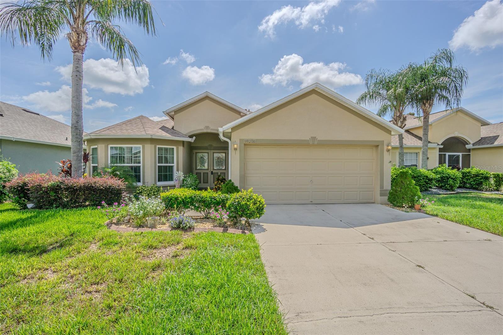 This 1,489 square foot is awaiting your updates. Enter through the beautiful beaded glass double front door entry. New roof and HVAC in 2022. All widows were upgraded to quality, energy-efficient windows in 2017. This two-bedroom, two-bath home has a large dining area for entertaining. Solid wood cabinets, beautiful granite, and more. This home is priced so you can budget your upgrades and still have equity in this great home. TBG&CC has two incredible golf courses, the 18-hole Championship course and a 9-hole executive course. The golf courses here are impeccable and very well maintained. Tampa Bay Golf & Country Club is Tampa Bay's premier active 55+ community featuring two swimming pools (the large resort-style pool has fountains and is heated to a balmy 80 degrees). Pickleball, tennis, cards, bocce, shuffleboard, cornhole and more activities than anyone could possibly do! Our new activities center has a HUGE fitness center with state-of-the-art fitness equipment, a beautiful billiards room, and an amazing card room. TBG&CC has no CDD and very affordable HOA charges, which include Cable/Internet/DVR and Mini Box. The Tampa Bay Golf & Country Club community is Tampa Bay's most desirable 55+ Active community. There is a ONE-TIME charge of $3,500.00 for the Tampa Bay Community Association Social Membership due at closing. All room sizes are approximate and should be confirmed by the buyer. Furniture is available outside of contract.