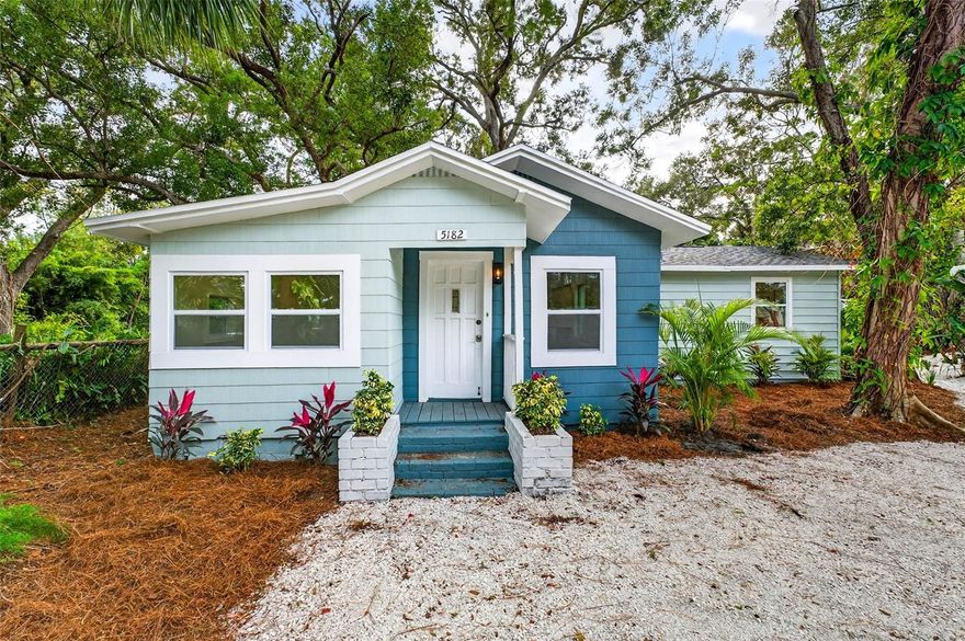 One or more photo(s) has been virtually staged. Beautiful Move-In Ready Home in the Heart of Gulfport

Welcome to this beautifully updated, move-in ready home ideally located in the highly desirable Gulfport area. Enjoy the convenience of being within walking distance to downtown Gulfport, local dining, shopping, and entertainment. The property is less than one mile from Gulfport Beach, under 10 minutes to St. Pete Beach, just a few miles from I-275, and less than 15 minutes from downtown St. Petersburg.

This charming two-bedroom, one-bath home features a fully updated kitchen with brand-new appliances and modern finishes. Luxury vinyl flooring flows throughout the entire home, enhancing both style and durability. The bathroom has been completely renovated and boasts an exceptionally spacious shower equipped with dual shower heads, three handheld sprayers, and a luxurious oversized rain shower head.

The primary bedroom offers private access to the outdoors through elegant French doors, creating a peaceful retreat. Additional French doors open to the backyard, leading to a private porch ideal for relaxing or entertaining.

Recent upgrades include brand-new windows, a new HVAC and AC system, and a brand-new tankless water heater. The home also includes an indoor laundry room and a large, low-maintenance yard.

This is a rare opportunity to own a beautifully updated home in one of Gulfport’s most sought-after locations.