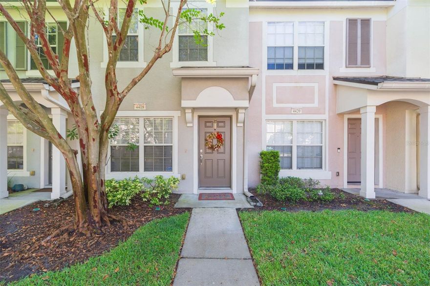 Gated, intimate Valhalla 2 bedroom, 2.5 bath townhome just off I-75 and 301 in Northwest Riverview boardering Tampa!  4418 is 100% move-in ready with luxury vinyl plank flooring throughout both upstairs and downstairs, freshly painted, new HVAC system installed earlier this year; water heater, range, refrigerator, washer and dryer also replaced within the past year.  Main living space is downstairs with open living / dining areas leading to the kitchen with sliders overlooking a covered screened lanai + built-in storage closet.  Both ensuite bedrooms are upstairs with oversized closets, vanities and bathtubs.  The laundry room is in between.  Walk to the community pool just two buildings up.  Enjoy Spectrum cable and internet included within Valhalla's HOA fee... water / trash / exterior maintenance and the roof / painting as well.  Owners relocating for work have done a lot of recent improvements not anticipating moving anytime soon :-)  This one is a gem!!