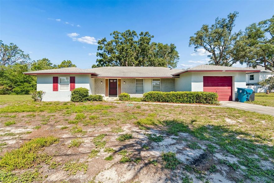 This 4-bedroom, 2-bath home offers a great opportunity for buyers looking to personalize a property and make it their own. This home features a functional layout, a 1-car attached garage, and a large enclosed Florida room that adds valuable additional living space for relaxing, entertaining, or enjoying the spacious backyard setting. The property also includes a separate shed, providing extra storage for tools, lawn equipment, or hobby space. While the cosmetics of the home are mostly original, all major components are currently working as designed, giving buyers a strong starting point for future improvements. The rear of the property previously overlooked a lake, which is currently dried up due to drought conditions, creating a unique backdrop with future potential depending on weather patterns and water levels. Conveniently located just minutes away from Weeki Wachee Springs, Hernando beach, Target and other retail shops, restaurants, schools, Hernando YMCA, medical facilities, and major roadways, this home is a great option for homeowners, investors, or anyone looking for a property with space, potential, and value.