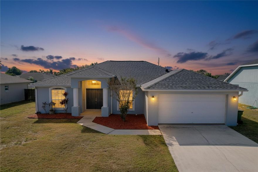 Move-in ready 4/2 POOL Home in SE Winter Haven. So many maintenance items have been taken care of for you. Brand new roof 11/2025, tankless water heater and new HVAC in 2025! Freshly painted interior. The "as built" square footage is 1867 but the garage has been converted with an insulated door and additional a/c unit so it can be used for extra square footage (or used as a garage), giving you a total of 2308 Sqft. This home offers a formal dining room, massive living room and kitchen has a closet pantry, brand new refrigerator and breakfast bar overlooking the nook and sliders to the lanai and pool. The triple split bedroom plan allows for maximum privacy for everyone! The primary bathroom offers a walk-in closet, double vanity, garden tub and separate shower stall. The pool has been recently resurfaced and screen replaced. You'll also find 2 storage sheds in the fenced backyard. Located Minutes to Legoland and the Winter Haven Chain of Lakes—boating, fishing, water skiing, and waterfront parks. Don't miss out on this one!