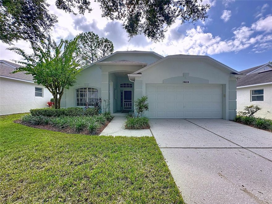 Welcome to Kings Ridge Golfing Community, 24-hour guard gate This home is located in the Brighton Subdivision of Kings Ridge.  Kent Model from The Sir Walter Series. Located on the 16th green of the Championship golf course.  Open floor plan with Vaulted ceilings. 2 bedrooms, walk in closet, 2 baths, beautiful great room/family room, den/ office that can be used for 3rd bedroom Eat in kitchen and living room is open to dining area.  Slider door to enclosed lanai 22x10 a/c lanai.  Kings Ridge has a 24 hr. guarded gate, it is a highly sought after 55+ young community!  Located in the beautiful hills of Central Florida in Clermont.  Well, maintained and conveniently located near all local shopping center and attractions.  The HOA fees include the multi-million dollar clubhouse., home phone, internet, cable, paint outside of  house every 6 yrs.  3 pools, 2 spas, pickle ball and tennis courts, classes, clubs to join, bingo, movies, etc.  Lawn maintenance, basic cable and internet all included.  Hop on your golf cart for trip to the local shopping center, grocery shopping, banks, restaurants, Dr. offices, hair salons, Starbucks and more.  Enjoy a day at the pool or a trip to the local attractions like Disney, Sea World, Universal, NASA Kennedy Space Center, world famous hopping or a trip to one of the beautiful Florida beaches on either coast.  Clermont is centrally located to it all.  Orlando airport is only 45 minutes from Kings Ridge.  Come live the good life at Kings Ridge and see what you have been missing.
