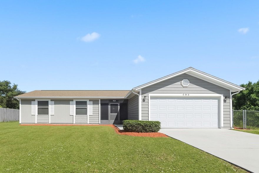 1 MONTH FREE RENT!! PRORATED OVER 12 MONTH LEASE!! Base Rent  $ 1,975.00  with $165.00 off each month for 12 months!!
Come see this beautifully rehabbed 3 bedroom, 2 bathroom home in Palm Bay, FL, offering 1,359 sq ft of stylish living space! Step inside to discover a bright, open layout featuring a gorgeous fireplace wall, elegant crown molding, and a modern kitchen with sleek finishes and updated appliances. Each room has been thoughtfully designed for comfort and charm. Enjoy relaxing or entertaining in the nice backyard, perfect for outdoor living. With its blend of modern updates and classic character, this Palm Bay gem is ready to welcome you home!