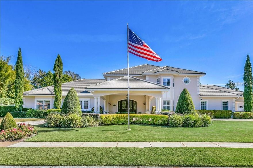 Welcome to the epitome of luxury living in Winter Park, FL, situated within highly rated Seminole County Public school district. This FULLY FURNISHED magnificent multi-generation compound occupies not one, but two expansive lots within a highly sought-after Talman Mews community where it provides unparalleled convenience and lifestyle. The estate boasts an impressive 7762 square feet of exquisitely designed living space, ensuring comfort, style, and absolute grandeur for you and your loved ones.
Upon entering, you will be greeted by mature Mediterranean-inspired landscaping that sets a welcoming tone. From the moment you step inside, the sheer grandeur of this palatial residence envelops you. The impressive entrance invites you under the portico, leading into a two-story, oversized foyer adorned with a beautiful staircase.  5 spacious bedrooms all come with en-suite baths and walk-in closets, including a lavish primary suite, everyone will have their own sanctuary to retreat to. For those with a passion for culinary delights, the true Chef's kitchen boasts bespoke cabinetry and state-of-the-art appliances, including a gas range and a convenient Butler's pantry, making hosting and entertaining effortless. The kitchen seamlessly flows into the eat-at bar and the expansive family room, accentuated with custom built-ins, creating the perfect space for strengthening bonds with loved ones. The spacious primary bedroom and its luxurious spa-like en-suite are conveniently situated on the ground floor of the main home, providing the ultimate haven for relaxation and rejuvenation. Another generously sized bedroom with its own en-suite bathroom is also located on the ground floor, with its own private entrance. The formal living and dining spaces exude elegance and are ideal for intimate gatherings. Additionally, a distinguished executive office is located on the main floor, offering a private sanctuary for those who work from home. Upstairs, two additional bedrooms with walk-in closets, and two opulent bathrooms await, ensuring that every family member or guest is treated to the utmost comfort and luxury. The home is equipped with an elevator, providing easy access to the upper floor for guests who require it, ensuring everyone can fully experience the majesty of this residence. The bonus room is a haven of relaxation and leisure, perfect for a pool table, media room, or as a teenager's idyllic retreat. A convenient snack bar, complete with a sub-zero fridge, is already in place, offering easy access to refreshments without needing to leave the comfort of the room.
Unwind and soak up the Florida sunshine by the sparkling swim pool and spa, perfect for refreshing dips during warm summer days. Host unforgettable gatherings and create lasting memories as you utilize the convenient outdoor kitchen, complete with appliances and a spacious seating area. From sizzling barbecues to al-fresco dining experiences, this outdoor haven allows you to take full advantage of the year-round favorable climate in Winter Park.
The U-shaped lusty green grass area shaped around the compound features gates that can separate it into three separate yards, creating an ideal space for your beloved animals to play and roam freely. The private lanai even includes an outdoor shower/grooming room specifically designed for your furry friends.
Don't miss the opportunity to call this extraordinary property yours and elevate your living experience to new heights.