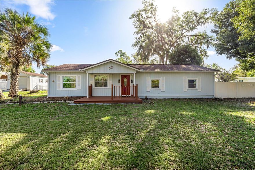 Rare find just 5 minutes from WEC! If you’ve been searching for a property close to the World Equestrian Center with charm, flexibility, and income potential—this is it. This beautifully renovated 3-bedroom, 2-bath home sits on 1.04 acres, zoned A-1 with no HOA, giving you the freedom to bring animals, start a homestead, or maximize income through Airbnb, VRBO, or seasonal rentals. One of the major advantages of this property is its A-1 zoning, which allows for the potential construction of a mother-in-law suite or even a second residence—creating excellent opportunities for additional income. Bring your equipment, trailers, and enjoy the freedom of no restrictions. Recently remodeled, this charming home features an open layout filled with tons of natural light. LVP flooring runs throughout, and the updated kitchen and bathrooms are tastefully designed, offering a clean, modern feel. The home has also been updated for peace of mind, featuring two spacious wood decks completed in 2024, new appliances, and a new water heater (2024). Major systems are in great shape with a 2018 roof, 2021 AC, and a newer well. Additional highlights include a versatile 10x19 ft detached garage/storage space and RV electric hookup—perfect for guests or added rental income. Whether you’re looking for a primary residence, a weekend escape, or an investment property near WEC, this one checks all the boxes—conveniently located near schools, shopping, dining, main roads, FAST (state-of-the-art swimming facility), Ocala International Airport, OBS, churches, supermarkets, and more.