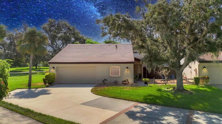 STUNNING PRIVATE Courtyard Pool VILLA with approximately 1700 Square Feet & 2 car garage in Glen Oaks Manor...A community that was built inside it's own Wonderful Park with Walking Paths, Lakes, Gazebos, Canopy Oak Trees for Shade, walled from the outside and conveniently located just 3 miles to downtown Sarasota OR UTC, 4 miles to I-75 or SRQ and 5 miles to St. Armand's then Lido Beach. THIS END UNIT VILLA STANDS OUT AS IT sits at the end of a Quiet cul-de-sac and is not connected to another villa on 3 sides AND has seven extra windows affording fantastic lake and park views. This villa has a lot of natural light and has been nicely remodeled. This home is a "split plan" 2 bedroom, 2 bath home with a 2 car garage, an atrium, a front courtyard, plus a private courtyard with your private HEATED pool. Updates include Beautiful new textured tile flooring THROUGHOUT the HOME, new kitchen that has been "opened up" includes a substantial breakfast bar, soft close, newer cabinetry with Euro lazy Susan, solid surface counters, backsplash, Stainless steel suite of appliances, Raised ceilings in kitchen, LED lighting throughout the home, re-surfaced ceilings (no popcorn), updated bathrooms, indoor laundry room AND fantastic newer suite washer/dryer, 5 new ceiling fans and the duct work was replaced 2017 and the home has been re-plumbed. There is an air conditioned room upstairs that's great for a private office, hobby room, storage PLUS room to expand easily! This home was HIGH AND DRY during 2024 hurricanes with NO damage... Located in MOST DESIRED "X" FLOOD ZONE, includes Hurricane screens on all windows and a wind rated garage door AND the roof has "the 3rd nail" for lower insurance rates (Seller pays $3400/annual). $512,500 Wait till you see this villa and the park setting community where it is situated!