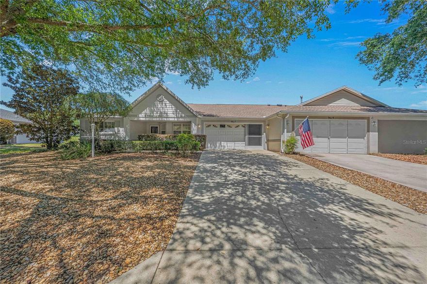 Welcome to easy living in On Top of the World, one of Ocala's premier 55+ communities with endless amenities and an active lifestyle. This charming home is perfectly situated on the golf course overlooking the 2nd tee, offering peaceful views and a relaxing setting.
Inside, you'll find a spacious two-bedroom, two-bath split plan with all tile flooring throughout for beauty and easy maintenance. The open-concept living and dining areas create a bright, inviting space for entertaining or everyday comfort. The front kitchen features a sunny breakfast nook, pantry, stove, refrigerator, dishwasher, microwave, and convenient pull-out lower cabinets.
The guest bedroom is currently set up as a home office with a phone jack and electric in the closet, making it ideal for hobbies or remote work. The guest bath includes a tiled surround, durable cast-iron tub, and grab bars for added safety.
The oversized primary suite offers a true retreat with his-and-her walk-in closets, a large linen closet, double sinks, and a step-in shower with grab bars and raised seat.
Additional highlights include a bonus room, screened lanai with fan and tiled floor, tiled front porch with cozy sitting area, solar tubes in the living room and primary bath for added natural light, irrigation system, gas heat, gas hot water heater, and garage with washer, dryer, utility sink, and screened garage doors.
Enjoy the Florida lifestyle you've been dreaming of in Ocala. For community amenities and more information, visit On Top of the World.