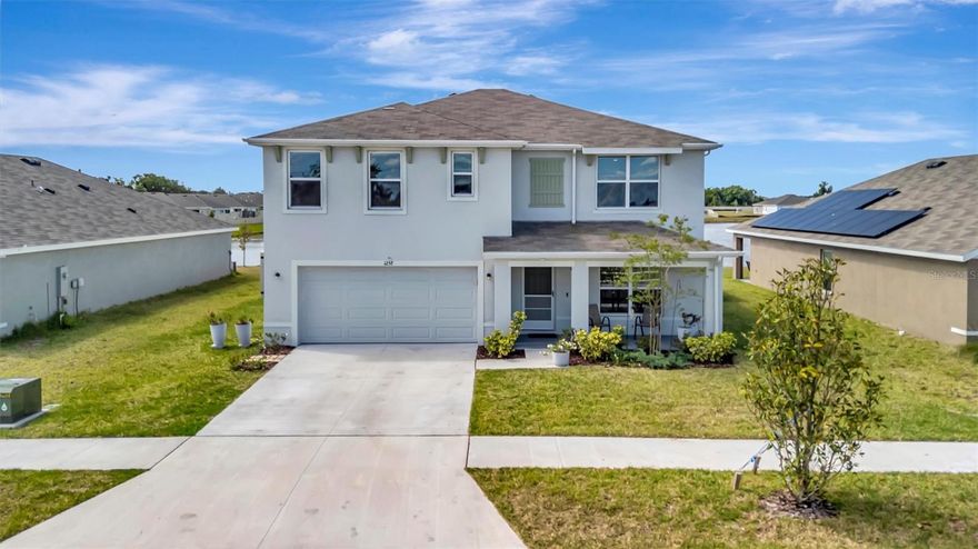 Experience the perfect blend of comfort, style, and value in this stunning 2024-built home located in the desirable Brookside community of Ruskin. Designed with family living and modern convenience in mind, this spacious two-story residence offers 5 bedrooms, 3 full bathrooms, and over 2,600 square feet of elegant living space.

Enjoy peaceful pond views with no rear neighbors, providing privacy and a serene backdrop from your screened lanai. Inside, you'll find a bright and open layout featuring a chef's kitchen with solid wood cabinetry, solid surface countertops, and energy-efficient stainless steel appliances. The large primary suite offers its own retreat with a walk-in closet and ensuite bath, while additional bedrooms provide flexibility for family, guests, or a home office.

This home sits in a non-flood zone, reducing insurance costs and long-term risk. The Brookside community includes desirable amenities such as a pool, clubhouse, playground, and walking paths all with low HOA fees of just around $7 per month. And with underground utilities, well-designed streets, and easy access to shopping, marinas, and coastal recreation, it's an unbeatable Gulf Coast lifestyle opportunity.

Only a short drive from Tampa, St. Petersburg, and Sarasota, this home delivers the best of Florida living modern construction, quiet surroundings, and exceptional value.