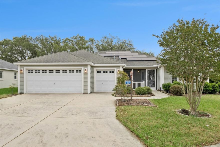 Welcome home to this spacious 3 bedroom, 3 bathroom gem nestled on a quiet cul-de-sac in The Villages, less than 2 miles from Lake Sumter Landing Market Square! Situated on a beautifully sized .20-acre lot, this home offers the perfect combination of comfort, functionality, and location. Inside, you'll find an expansive living area with convenient floor outlets, perfect for flexible furniture arrangements and entertaining. The huge eat-in kitchen provides abundant space for cooking, gathering, and everyday living. A separate den/office offers the ideal setup for working from home, hobbies, or a quiet retreat.
This thoughtfully designed split-floor plan features TWO master suites, making it ideal for guests, multi-generational living, or added privacy. An inside laundry room adds extra convenience, while the oversized 3-car garage provides plenty of room for vehicles, storage, and golf carts.
Major updates make this home even more attractive - the solar panels will be completely paid off at closing, helping you enjoy energy savings from day one, and the sellers are offering $20,000 toward a new roof!
Enjoy peaceful living with quick access to shopping, dining, golf, recreation, and all the entertainment and amenities that make The Villages so desirable. This is a rare opportunity you won't want to miss!