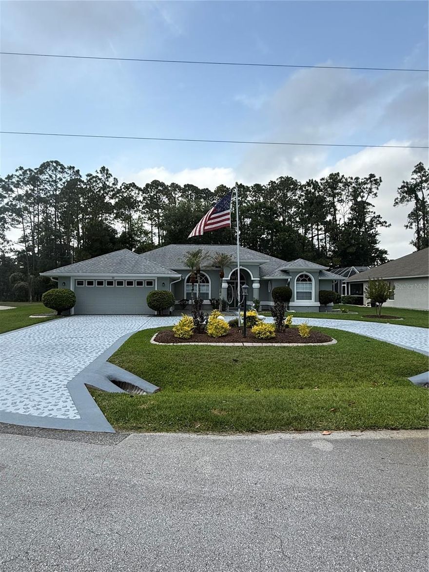 Stay Tuned for Professional Photos

Welcome home to this beautifully maintained one-owner residence nestled in the desirable W Section of Palm Coast. From the moment you arrive, the circular driveway and inviting curb appeal set the tone for this well-cared-for property. Inside, you’ll find spacious living areas highlighted by elegant tray ceilings that add character and an upscale touch throughout the home. Ceramic tile and carpet flooring flow throughout, creating a warm and comfortable atmosphere.

The kitchen is designed for both functionality and style, featuring rich wood cabinetry, granite countertops, and a beautifully coordinated granite backsplash. The spacious primary suite offers a relaxing retreat with a large master bath complete with granite finishes and an enclosed soaking tub perfect for unwinding after a long day.

Step outside to enjoy the screened lanai overlooking the peaceful backyard, ideal for entertaining or simply enjoying Florida living. The home also features a sprinkler system on well to help maintain the landscaping efficiently and affordably.

Additional highlights include a shed with electric, newer water heater, and a roof approximately 7 years old, offering added peace of mind. Conveniently located near shopping, schools, parks, medical facilities, and just a short drive to the beach and major roadways.

While information is intended to be accurate, it cannot be guaranteed. Buyer to verify all information and complete their own due diligence.