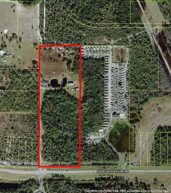 Great Location!!! Just minutes from I-4, Reunion, Champions Gate, Celebration and Disney World!! This 24.61 acre parcel has 600 ft of frontage on paved Osceola Polk Line Rd. and is 1,785 ft deep. The current zoning is AC (Agricultural Conservation) and the future land use is CC=Community Center which will allow for many types of zoning such multi-family, residential and/or commercial. This area is exploding with growth and the potential is unlimited.