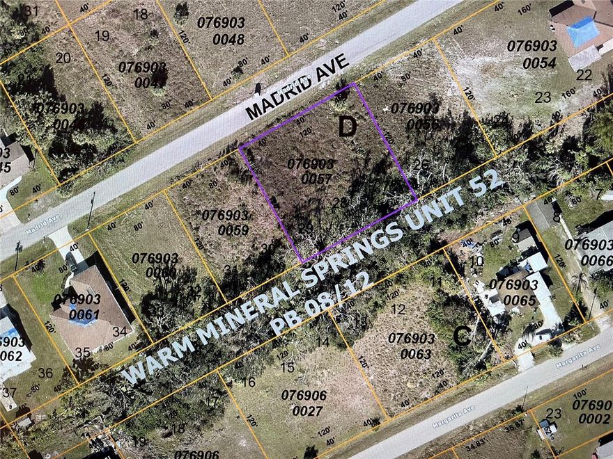This oversized (14,400 sq. ft.) lot is located in FAST-GROWING NORTH PORT, minutes away from WARM MINERAL SPRINGS, offering a serene and peaceful ambiance. Located in the vibrant and growing North Port area, one of the most sought-after locations to live, this property comes without any deed restrictions or HOA fees. 
Conveniently located minutes away from I-75 and Tamiami Trail, this property offers excellent accessibility. North Port itself is a fantastic place to call home, with its central location providing easy access to shopping, dining, golfing, entertainment, medical facilities, award-winning beaches, and even the Spring Training home of the 2021 World Series Champions, the Atlanta Braves. Plus, you'll have effortless access to several airports, including Punta Gorda, Sarasota, Fort Myers, and Tampa.
Don't miss out on the opportunity to see this incredible home in person. Schedule a viewing today and witness the charm and beauty of this Florida oasis for yourself.  All information is deemed reliable but not guaranteed; the buyer must confirm.