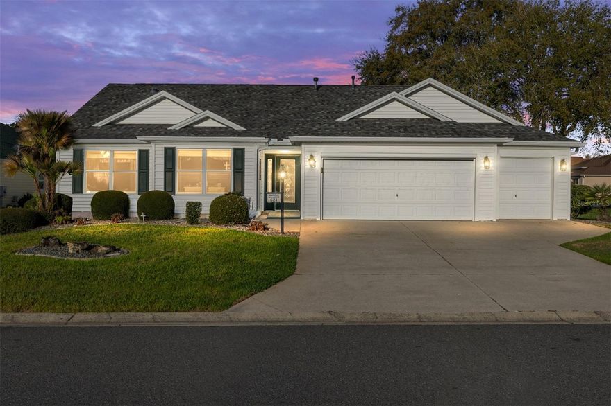 Welcome home, a charming 3/2 ( One with out a closet, perfect for a den/ office / or could utilize as another bedroom) Whispering Pine Model, in the Village of Belvedere. Expanded Garage, INCLUDING A GOLF CART GARAGE. Electric Garage Screen door as well, perfect for comfort. Enjoy the Florida outdoors with the matured landascaping, Enclosed lanai, and outdoor grilling pad. The home is situated on an OVERSIZED CORNER LOT. As you enter the home, you can't help but notice the care and love poured into the home. A unique added coat closet, perfect for Storage with all the extras. Laminate flooring in the main areas, high ceilings and 3 Solar tubes through out, highlighting all the natural light.
Kitchen boasts lots of cabinets, and a charming breakfast nook. The primary bedroom is roomy, and features a spacious walk in closet. Primary bath has an upgraded walk in shower. The second bedroom is private and has plenty of space to accomodate. Piece of mind provided, ROOF REPLACED, HVAC REPLACED, & HOME FILTRATION SYSTEM! The location is prime, surrounded by golf and convenience of all shopping near by. What are you waiting for?