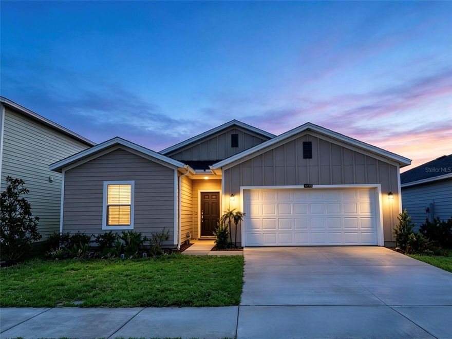 One or more photo(s) has been virtually staged. Like-new 2024-built home featuring a bright open-concept layout and a covered porch, good for relaxing or outdoor entertaining.

Low HOA that includes internet and trash service, along with generally low utility costs for added affordability.

Spacious and well-designed layout offering flexibility for a home office, gym, or guest room. No rear neighbors provide added privacy.

Enjoy fully completed community amenities including a resort-style pool, pickleball courts, fitness center, and shared outdoor spaces.

Move-in ready with modern construction and low-maintenance features throughout.

Information is deemed reliable but not guaranteed.