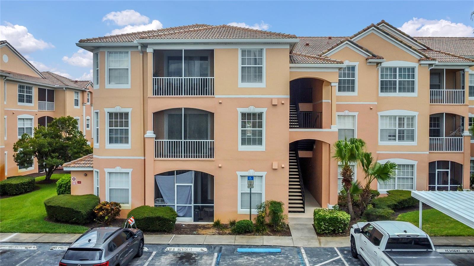 Golfview at Hunters Creek blends suburban peace with modern conveniences—making it a standout choice for families, professionals, or anyone seeking comfortable living with quick access to shopping, entertainment, and transit. The buildings’ thoughtful construction, inviting design, and community-oriented amenities add to its appeal. This gated condominium development set within the Hunters Creek master-planned community is in Orlando’s 32837 ZIP code. It was Constructed around 1999–2000 by Pulte Homes, the complex features about 240 concrete-block units—designed for excellent sound insulation and a relaxed, peaceful living atmosphere.The buildings showcase a light pink stucco façade enhanced by lush tropical landscaping, giving the complex a resort-like ambiance. Residents enjoy well-maintained green spaces and the serene feel of a landscaped garden community.The Condo features all new appliances and also a recent update to the kitchen. Hurry this beauty won't last long!