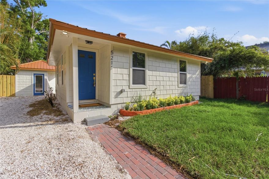 One or more photo(s) has been virtually staged. 2/1 in Gulfport Arts District with detached studio structure. Fully renovated 2025.

This completely renovated 2-bed home in Gulfport, Florida offers a rare blend of flexibility, location, and all-new systems. The main home features a bright, efficient layout with updated finishes throughout and all new appliances installed in 2026, creating a clean, move-in ready space with modern comfort.

A standout feature is the detached rear studio structure, complete with a full bathroom and dual closets. This versatile space can be used as a guest area, private office, creative studio, or flex space.

Every major system was replaced in 2025 including a new metal roof, HVAC, water heater, electrical, and plumbing, offering true peace of mind for years to come. Fresh updates throughout give the home a crisp, refreshed feel while maintaining its Gulfport charm.

Situated outside of a flood zone with no HOA restrictions, this property offers both security and freedom. The location places you in the heart of the Gulfport Arts District, just blocks from downtown Gulfport’s restaurants, shops, waterfront parks, and vibrant local events, and only about 10 minutes to downtown St. Petersburg.

This 2-bed home in Gulfport is a unique opportunity for buyers seeking a move-in ready home with flexible-use space in one of the area’s most character-filled neighborhoods. All room measurements and square footage are approximate and should be independently verified by buyers.