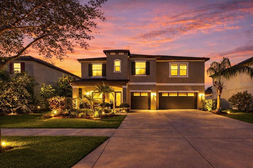 Stunning 5 bedroom POOL home in Valrico with 3.5 bathrooms, a 3 car garage, and 3,612 square feet of living space on a .21-acre fenced lot. Built in 2016, this well-maintained home offers a functional two-story layout with the primary bedroom downstairs and four additional bedrooms upstairs. The main level showcases tile flooring throughout the living areas, crown molding, decorative woodwork accents, and updated lighting. The kitchen features granite countertops, stainless steel appliances, dual-tone cabinetry, tile backsplash, a shiplap-accented island, and an upgraded pantry storage system with custom shelving and drawers. A custom built-in entertainment wall with electric fireplace adds both style and functionality to the family room. The primary suite offers tray ceiling detail, a California Closet system, frameless glass shower, and luxury vinyl flooring. Upstairs you’ll find a LOFT with built-in desk and storage, a BONUS ROOM with a door - creating a second living area ideal for flexible use, plus four additional bedrooms, providing plenty of space for family or guests. Outdoor living includes a HEATED POOL and SPA with screened enclosure and paver lanai. Additional features include a separate laundry room with utility sink, overhead garage storage, and a 12,500-watt GENERATOR with electrical hookup that powers the first floor. Both the interior and exterior of the home were recently painted, adding to its move-in ready appeal. Located in a community with a playground and NO CDD fees, the home is zoned for top-rated schools and ideally located near shopping, dining, and everyday conveniences. If you’ve been searching for a spacious pool home with flexible living space, this property offers luxury, functionality, and a move-in ready condition. Don’t miss your opportunity to arrange a private tour before this one is gone!