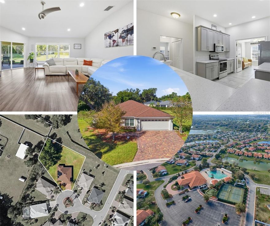 Welcome to the IDEAL HOME, situated in the highly sought-after GATED community of Lakeside Landing — adjacent to The Villages & free of bonds & CDD fees! This beautifully maintained 4-bedroom, 2-bathroom block home offers approximately 2,200 sq/ft under HVAC & sits on a sprawling 0.62-acre lot — 1 of a kind in this community!

Enjoy a low-maintenance lifestyle as lawn maintenance is included in your HOA dues, giving you more time to enjoy everything this vibrant neighborhood has to offer.

Step inside to an open & inviting floor plan that seamlessly connects the living, dining, & kitchen areas — ideal for family living & hosting guests. The kitchen features quartz countertops, stainless steel appliances, abundant cabinetry, & a convenient breakfast bar.

The owner’s suite serves as a comfortable retreat with dual closets, including a generous walk-in closet, along with an en-suite bathroom offering double vanities, a large walk-in shower, & great linen storage. The guest bedrooms are well-sized, with adequately sized closets. The 4th room, currently without a closet, provides excellent flexibility as a bedroom, office, or hobby space.

The indoor laundry room includes built-in cabinetry, a sink, & extra storage for added convenience.

Step outside & take in the possibilities — the expansive 0.62-acre lot offers more than enough space to add a pool, garden, or extended outdoor living area while still maintaining PRIVACY & elbow room. Opportunities like this do not come around often in a gated community like this!

Residents of Lakeside Landing enjoy resort-style amenities, including:
????? Sparkling pool & hot tub
?? Tennis & pickleball courts
?? Fitness center
?? Private dock with access to Lake Miona
?? Beautiful clubhouse & activities

Experience comfort, space, & active living — for a GREAT PRICE!
Don’t miss your chance to own this exceptional home in a prime Central Florida location. Schedule your private showing today!