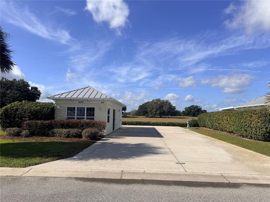Lot 46 at Florida Grande Motor Coach Resort offers the peaceful outdoor lifestyle so many owners are looking for. This beautiful 5,907 sq ft deeded Class A and Super C lot is an east-facing back-in property with a truly special setting — the expansive outdoor living area backs to an open cow pasture, creating a serene, private-feeling environment perfect for quiet mornings, relaxing afternoons, and evenings enjoying the calming sights and sounds of nature. The 26’ x 76’ concrete pad includes full hookups with 50-amp electric for your motorhome, and the 384 sq ft Grande Suite provides exceptional extra living space for you or guests. Inside you’ll find tile flooring throughout, a kitchenette with refrigerator, full bathroom with walk-in shower, and a spacious laundry and storage area with stackable washer and dryer plus an abundance of shelving for incredible storage capacity. Additional upgrades include an upgraded heating and air system and upgraded tankless water heater. Florida Grande is a premier motorcoach resort located just outside Webster, ideally positioned about an hour from Orlando, Tampa, and Ocala, making day trips to theme parks or either coast easy and enjoyable. Owners can enjoy a full calendar of activities along with outstanding amenities including 10 pickleball courts, heated pool and spa, dog park, and a 20,000 sq ft clubhouse with fitness center, craft room, billiards room, library, and the Grande Room where many of the community’s events take place. HOA fees are $995 per quarter and include water, sewer, trash, mowing, irrigation, and use of resort amenities. If peaceful outdoor living is at the top of your wishlist, Lot 46 delivers the Florida Grande lifestyle beautifully.