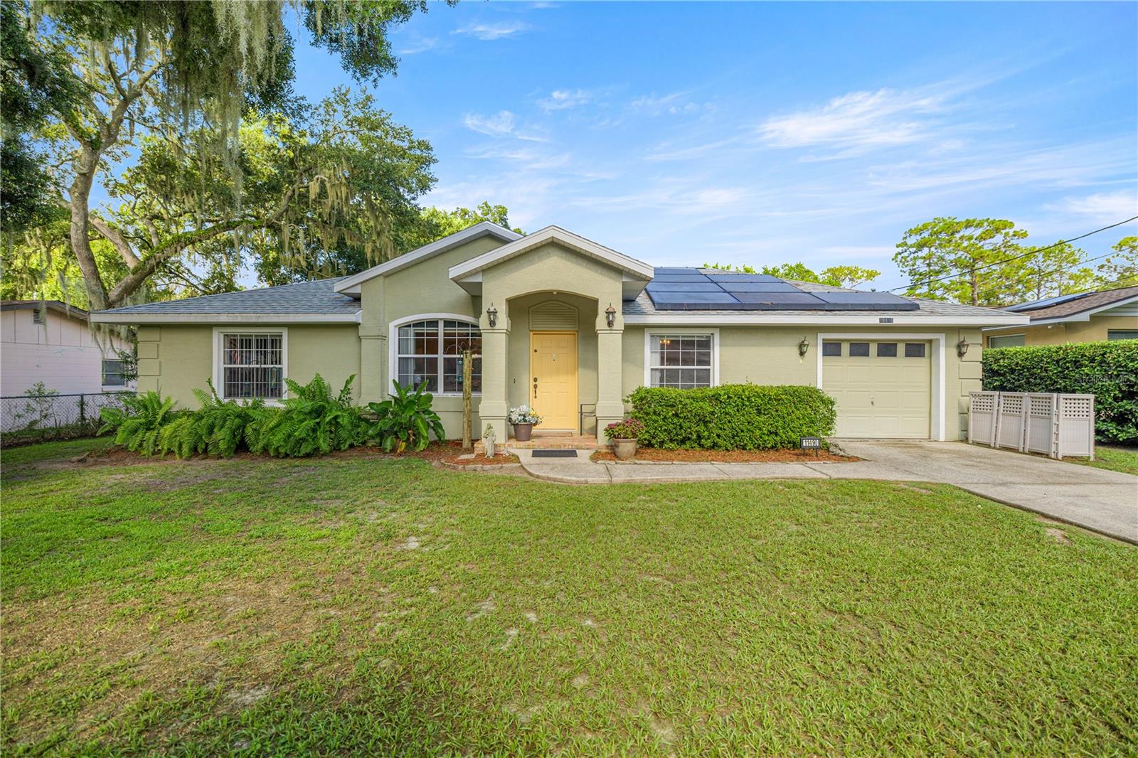 This meticulously maintained 2-bedroom, 2-bathroom single-family home offers a perfect blend of comfort, efficiency, and classic Florida living. Nestled in a peaceful neighborhood between the charming communities of Dunnellon and Inglis, this beautiful home spans 1,339 square feet and is designed for a relaxed lifestyle with modern updates. The home is further enhanced by a new roof, installed in 2019, providing peace of mind and long-term value.
Upon entering, you'll be greeted by an inviting atmosphere with a seamless flow of tile and luxury vinyl plank flooring throughout the entire home, creating a clean and contemporary aesthetic that is both durable and easy to maintain. The heart of the home is the cozy living room, centered around a charming wood-burning fireplace—a wonderful feature for those rare chilly evenings.
The kitchen is both functional and inviting, offering a dedicated breakfast nook for casual meals. Just off the convenient indoor laundry room, you'll find a large pantry that provides exceptional storage space for all your culinary needs.
Step through to the expansive Florida room, a versatile space that can serve as a sunlit retreat, a home office, or a place to entertain guests. From there, you can access the large, fully fenced backyard, a secure haven for pets and a private space for outdoor gatherings. The paver patio area is thoughtfully covered, creating an ideal spot for shaded relaxation or al fresco dining. Two storage sheds are also located on the property, offering ample room for gardening tools, outdoor equipment, or hobby supplies. The home also includes a one-car garage, adding to its practical appeal.
This property is perfectly positioned for those who love the outdoors. You're just minutes away from the natural beauty of the Withlacoochee River, the stunning clear waters of the Rainbow River, and convenient Gulf access, making boating, fishing, and water sports an easy part of your weekend plans.
This home also features a full solar panel system, which is in a contract with the power company that only charges a minimal monthly user fee. This incredible feature ensures your energy costs are consistently low year-round, making this a truly economical and eco-friendly choice.
Adding to its appeal, this home comes with the freedom of no HOA fees or restrictions, allowing you to personalize and enjoy your property without a long list of rules. This is a rare opportunity to own a well-maintained and energy-efficient home that beautifully balances tranquility with accessibility.