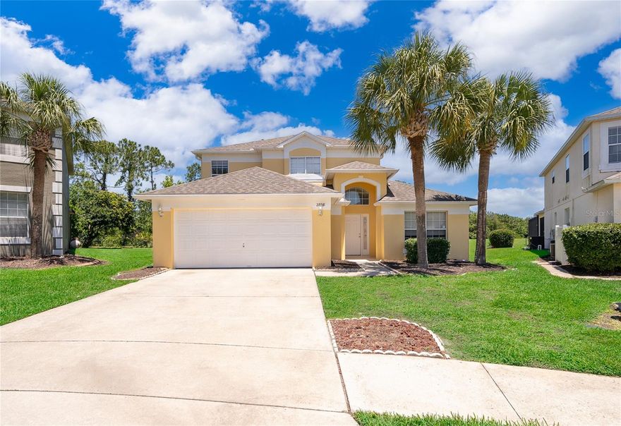 **For Sale – Spacious 5BR Pool Home in Emerald Island Resort** Welcome to this beautifully maintained 5-bedroom, 4-full bathroom home located in the highly desirable Emerald Island Resort community. This property is an excellent opportunity for investors seeking a short-term rental, or for those looking for a perfect full-time residence in a resort-style, guard-gated neighborhood. Featuring a spacious split floor plan, the home offers comfortable living and a highly functional layout. The open-concept main living area includes a bright living room and dining room combination, along with a granite-counter kitchen complete with a breakfast bar, appliances, and plenty of cabinet space. The oversized primary suite is conveniently located on the first floor and features walk-in closets, a luxurious soaking tub, walk-in shower, and dual vanities.
Also on the first floor is a versatile office, studio, or additional bedroom with closet access, along with a full bathroom ideal for guests. Upstairs, you’ll find three additional bedrooms and two full bathrooms, providing ample space for family and visitors. This home has been freshly updated with NEW interior paint throughout the entire property, including the pool deck and garage, as well as NEW waterproof luxury laminate vinyl flooring that enhances both style and durability. A NEW air conditioning system installed in 2025 adds comfort and energy efficiency. Additional highlights include a utility room with washer and dryer, a screened-in patio with private pool and spa, and a 2-car garage. The property is well-suited for entertaining, relaxing, or generating income as a short-term rental. The community offers outstanding resort-style amenities including a clubhouse, fitness center, playground, and scenic natural walking trails, all within a beautifully maintained environment. Residents also benefit from a 24/7 human-guarded gated entrance, providing an added sense of security and peace of mind.
Ideally located just minutes from shopping, dining, grocery stores, Walt Disney World Resort, I-4, 429, Universal Studios Florida, and more.
Don’t miss this incredible opportunity—schedule your private showing today.