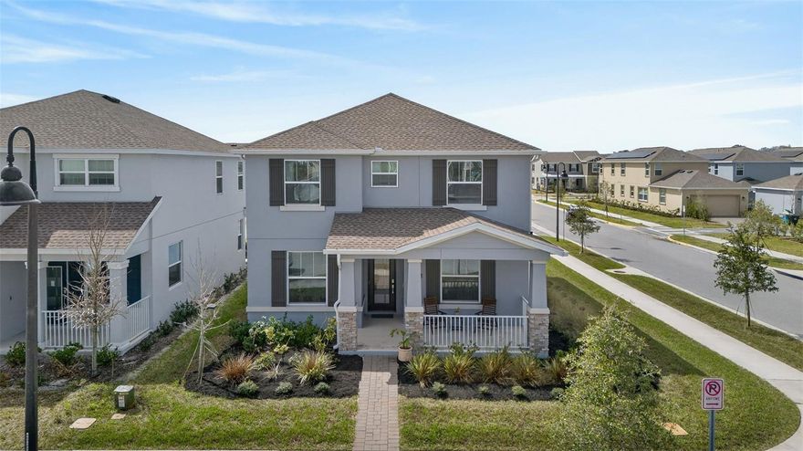 Welcome home to 11806 Language Way! Located on a corner lot within the Storey Park community, this modern 5-bedroom, 3-bathroom residence offers a spacious and functional layout. The bright, open-concept first floor features a gourmet kitchen with an island, dark wood cabinetry, and a walk-in pantry, flowing seamlessly into the dining and living areas. A convenient downstairs bedroom and full bath provide flexible space for a home office or guest accommodations, while the second level hosts a large primary suite with an oversized walk-in closet and a dedicated laundry room. Residents have access to a variety of community amenities, including a resort-style pool, clubhouse, fitness center, basketball and volleyball courts, and trails. Ideally situated near the 417 and Lake Nona’s Medical City, this home combines contemporary design with easy access to local shopping, dining, and transportation.