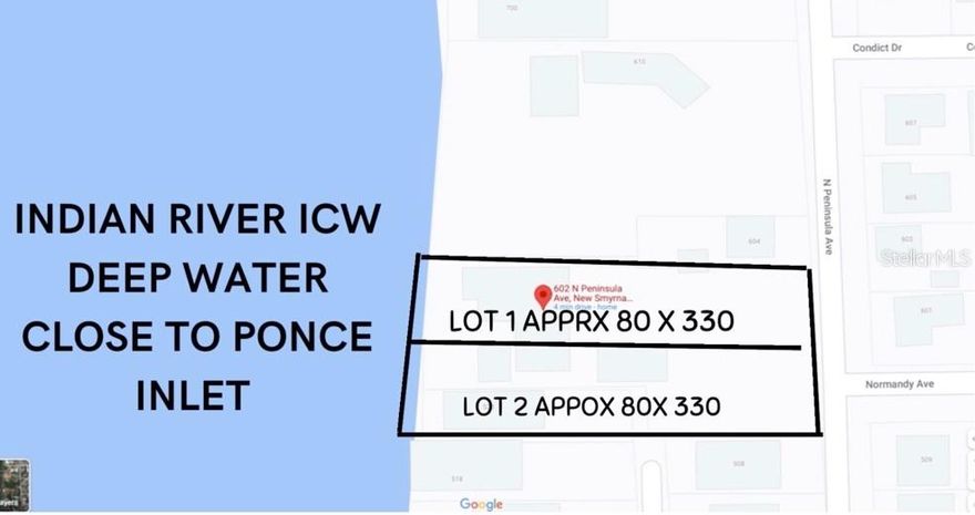 COMING SOON. Existing home is being razed to make room for TWO new LUXURY CUSTOM BUILT HOMES BY REX-TIBBS. ESTATE DEEP WATER INTRACOASTAL LOTS OF APPROX 80 X 300+/- If you can dream it, we can build it! Don't let this opportunity to finally live on the ICW in New SMYRNA BEACH and build your dream home get away from you. Call today ;Water: City
