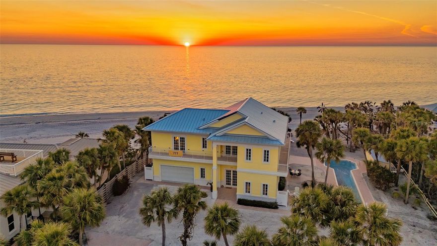 Welcome to 777 North Manasota Key located in Englewood on southwest Florida’s 11 mile island just south of Venice in Sarasota County. This tranquil Gulf-to-Bay property, on the private north end with gated entry, has been in the same family for over 45 years and has successfully weathered the recent storms with no water intrusion. Here you will experience the unhurried, private pace of life with Old Florida ambiance in this gated community, with fewer than 80 properties on the approximately 2-mile private road. With 3,143 s.f. of living area, the residence sits high on 1.38 acres at 14 feet of elevation. Stretching approximately 150 feet of Gulf frontage and just under 150 feet of Lemon Bay frontage, you are surrounded by the best of both worlds. The main living area features an open floor plan with comfortable places to gather family and friends while showcasing stunning views of the gulf. The well-designed kitchen has plenty of storage and a large island with bar seating for informal dining or step out the French doors located on either side to your expansive patio and enjoy beachfront dining. Privacy was a consideration in the space planning of the bedrooms: one bedroom and full bathroom are located for ease downstairs, while the primary suite is located upstairs, along with two other bedrooms and a third full bathroom. Each of the 4 bedrooms has its own balcony or patio access so you can conveniently enjoy the water and sunsets to no avail. Upstairs you will also find a large bonus area with two areas you can use for relaxing, fun activities, or simply watching amazing sunsets. Have peace of mind knowing this home is built strong with hurricane windows and doors, and a new standing seam metal roof in 2023. A 60-foot heated lap pool stretches the north side of the property with unobstructed views of the gulf. There is an outside storage building for your pool and beach toys, kayaks and paddle boards.  Enjoy entertaining from the expansive gulf-side patio or escape to the beach through sandy pathways and choose your spot for taking in the magical sunset views. Here you can stroll the beaches of your own secluded getaway with endless views of the gulf’s warm turquoise waters, and enjoy beach combing for shark’s teeth, seashells, and sand dollars. You also have the option of utilizing the bay from your new private dock just completed, (water and electric in process of being added) along with a 13,000 lb boat lift. Unique to the island is the ability to join the Manasota Key Beach Club, located mid-key, with dining, tennis, pickleball, Bocci. Also convenient on the south end of the key are boutiques, waterside restaurants, and water sport rentals. Two bridges allow easy access to the mainland offerings with proximity to excellent schools, golf courses, restaurants. Paradise awaits you in this truly ready to move into beach home where you can relax and begin making lasting memories to cherish.