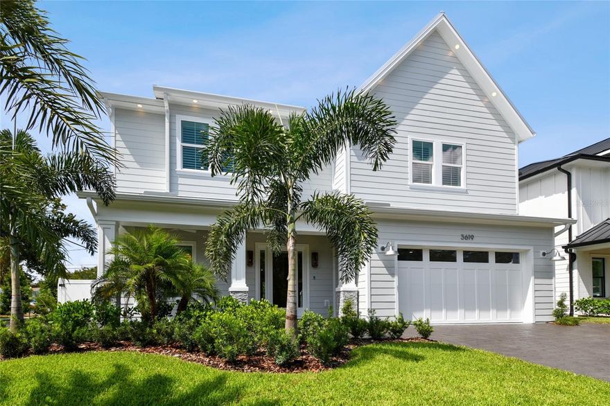 BRAND NEW CONSTRUCTION - With features like an elevated foundation, standing seam metal roof, sealed envelope construction, hardie clad exterior, impact rated windows and doors, and a 2,400 gallon underground water detention system, this home is built beyond the code to withstand any extreme weather event. 6 bed, 6.5 bath, 5,105 sf coastal modern style home. There is a bonus third story with a full bedroom, bathroom and living area. Roosevelt/Coleman/Plant school district location. Open floorplan. 10' ceilings, 8’ solid core doors. Level 4 plus smooth drywall. All impact rated low-e windows and doors, extra windows and glass doors for abundant natural light. Wide plank European white oak floors throughout entire house. Saltwater pool/spa with full automation and heating/cooling. Large front porch and rear lanai with outdoor kitchen. Truly a turn-key home with all features installed and functional. Premium plumbing, electrical and natural gas lighting fixtures. First floor: large foyer, mudroom, powder room, flex room, grand kitchen with oversized island to seat 6-8, Wolf, Subzero and Kitchenaid appliances. Two gas ovens, electric wall oven and microwave, two full size dishwashers, butlers pantry with wetbar, dual-zone wine storage, beverage cooler, RO filtered water, large dining space off kitchen, separate guest suite with bedroom, walk in closet and full bathroom with pool access, two storage closets, gas fireplace with oak mantel and art frame TV. Second floor: large primary with tray ceiling, huge bathroom with dual vanities, makeup counter, all glass double shower with rain shower and wand, soaking tub, two custom closets with built in dressers, safe room / media closet, three large guest rooms all with ensuite full baths and walk in closets, loft with bar/beverage cooler, large laundry with dual washers/dryers, understairs storage room. Third floor: living room, bedroom, full bath and walk in closet. Three complete HVAC systems, one for each floor, with UV lighting and fresh air intake. Air-conditioned garage with extra space, integrated Telsa universal charger, wifi opener with camera, insulated garage door. Upgraded landscape package with zoned irrigation system, specimen palms, integrated landscape lighting. Underground electric. Whole house water filtration, and water softener installed. 400 amp electrical service, all LED lighting with over 100 can lights and fan prewires for every room, ambient and under cabinet lighting. Two tankless gas water heaters. Hardwired security system with two touch screen panels, smarthome features like Hue, Caseta, Diva, Alexa, Sonance and Sonos, direct fiber connection with Cat6 to every room. This brand new build from the Suddath Homes Collection and Dorado Construction is move-in ready and includes a full 1-2-10 home warranty. Seller will consider trades of tear-down property as well as seller financing.