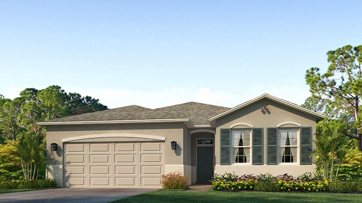 One or more photo(s) has been virtually staged. Under Construction. Experience the epitome of modern living in this four-bedroom open concept, all concrete block constructed home. The expansive layout seamlessly integrates the living, dining and kitchen areas, creating a spacious and interconnected environment. With four well-appointed bedrooms, this home offers versatility and ample space for family or guests. The primary bedroom features an ensuite bathroom and walk-in closet. This home comes complete with a smart home package, “Home is Connected”. Welcome home to a new standard of living. This home includes a stainless-steel electric range, microwave, and built-in dishwasher. Pictures, photographs, colors, features, and sizes are for illustration purposes only and will vary from the homes as built. Home and community information including pricing, included features, terms, availability and amenities are subject to change and prior sale at any time without notice or obligation. CRC057592.