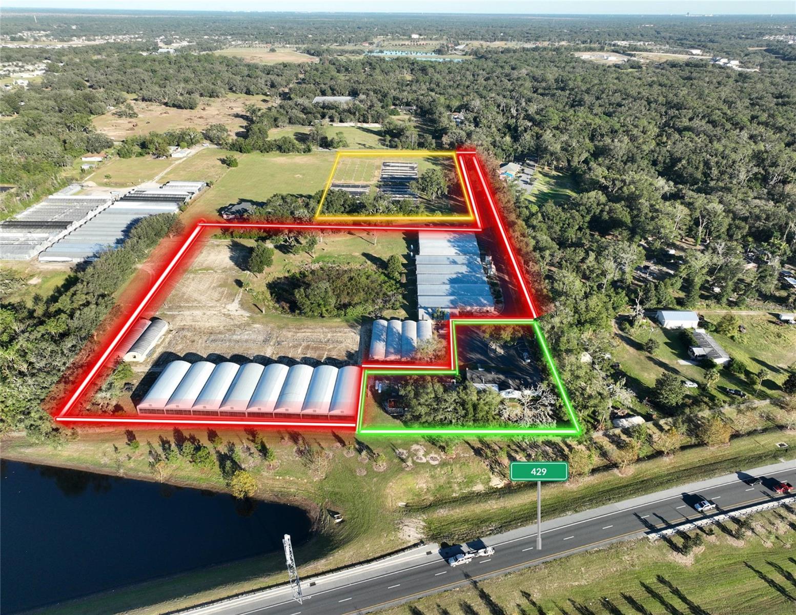 Turn-Key Operation Nursery Opportunity!
*Motivated Landlord willing to lease all 3 lots or individually* Three lots totaling 14.6 acres of prime nursery land strategically located with easy access to SR 429, totaling 86,400 sq.ft. of operational nurseries. This exceptional property boasts 24 near-new, ventilated, and heated nurseries, with programmed time irrigation zones, ensuring optimal growing conditions year-round. This property features three independent water pumps and wells, new pavement throughout, ample customer parking, and plenty of storage space for machinery and equipment. Wholesale operations will not interfere with retail sales, since it has a dedicated loading/unloading area and nearly 2,000 square feet of air-conditioned office space. It also features almost 5 acres of open space ideal for festivals and events. This unique turn-key facility is ready for immediate production; ideal for experienced growers looking to expand or new entrepreneurs entering the market.